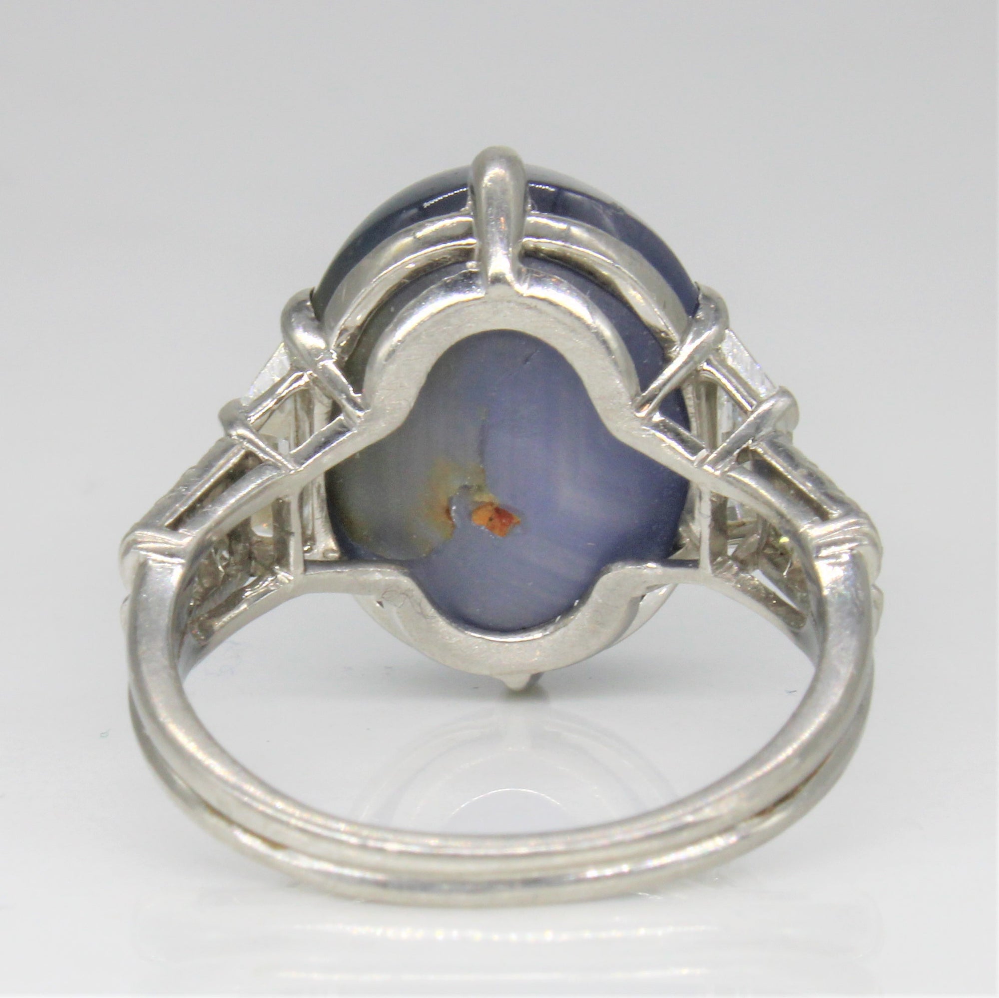 Art Deco Star Sapphire & Diamond Cocktail Ring | 22.50ct, 0.58ctw | SZ 7.5 |