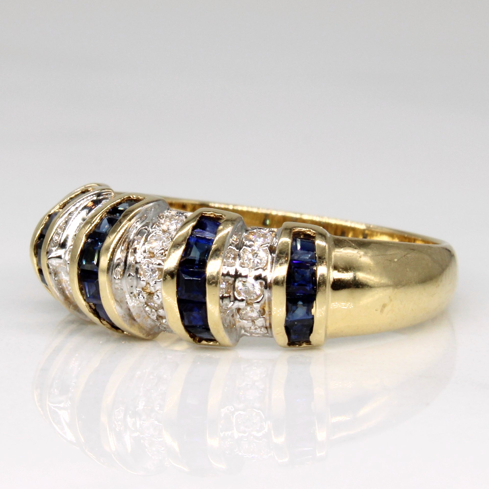 Sapphire & Diamond Croissant Ring | 0.50ctw, 0.10ctw | SZ 6.25 |
