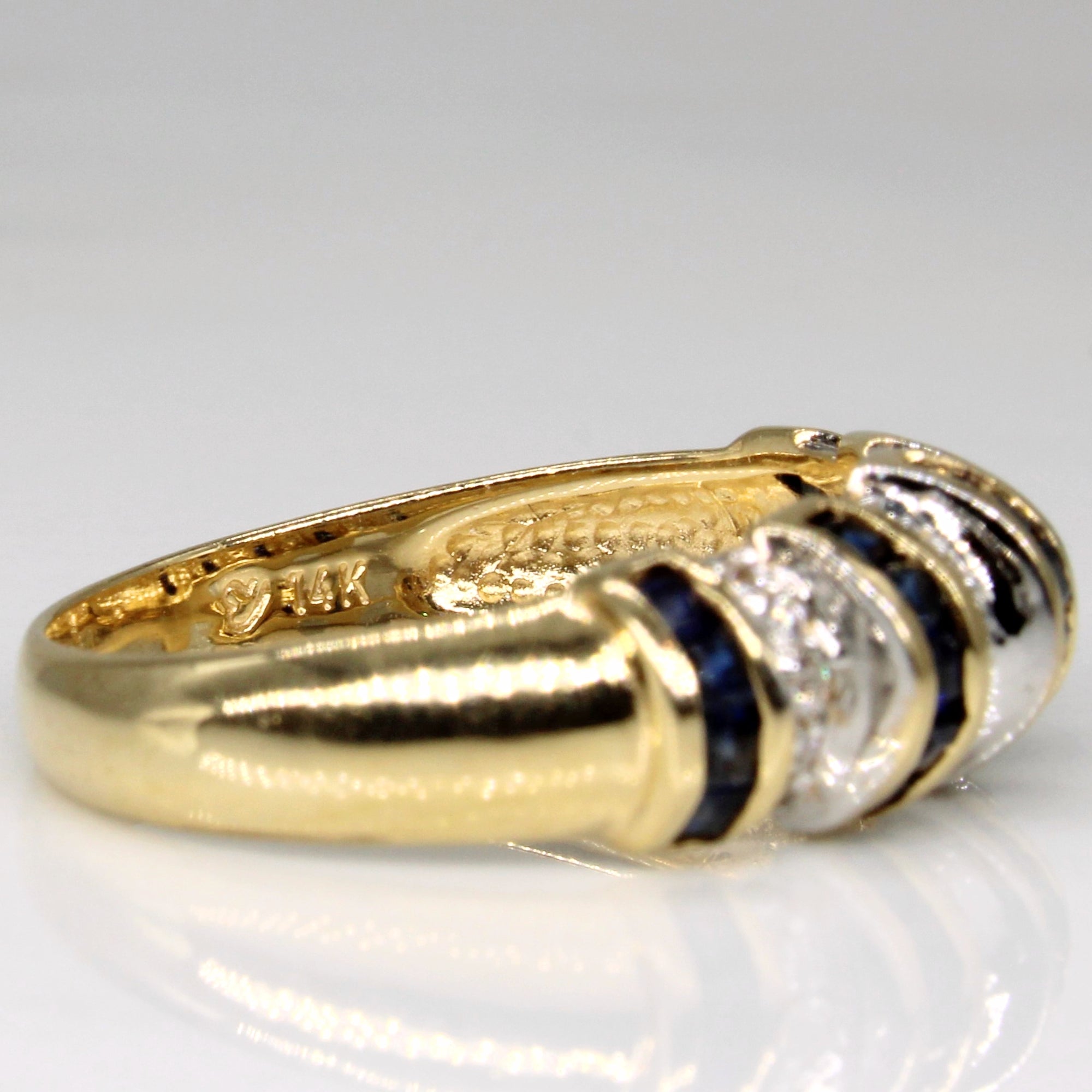 Sapphire & Diamond Croissant Ring | 0.50ctw, 0.10ctw | SZ 6.25 |