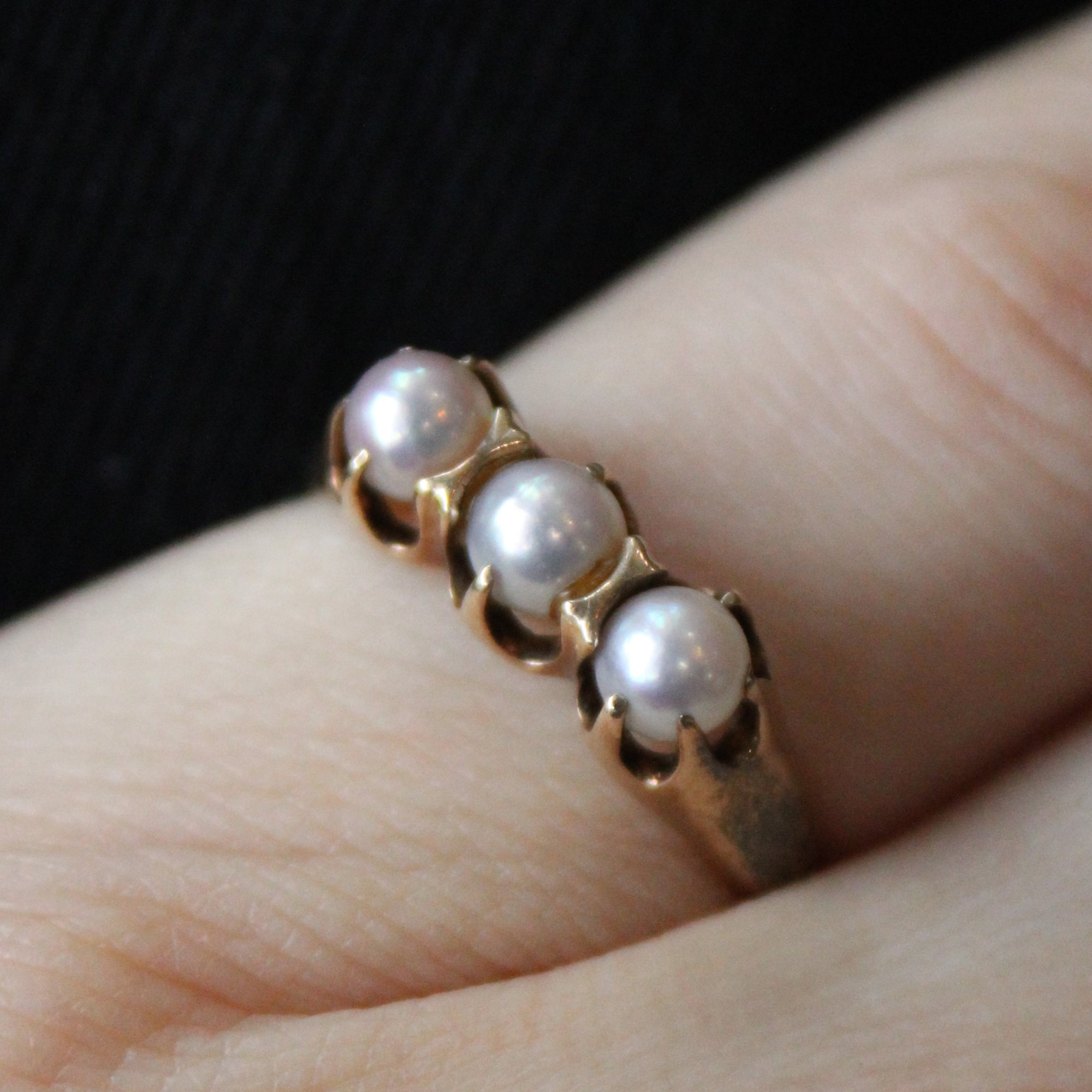 Pearl Three Stone Ring | SZ 7 |