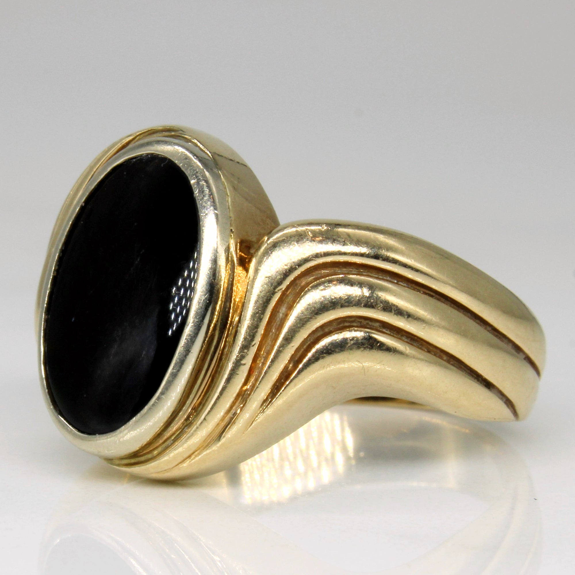 Bypass Onyx Cocktail Ring | 2.10ct | SZ 8.5 |