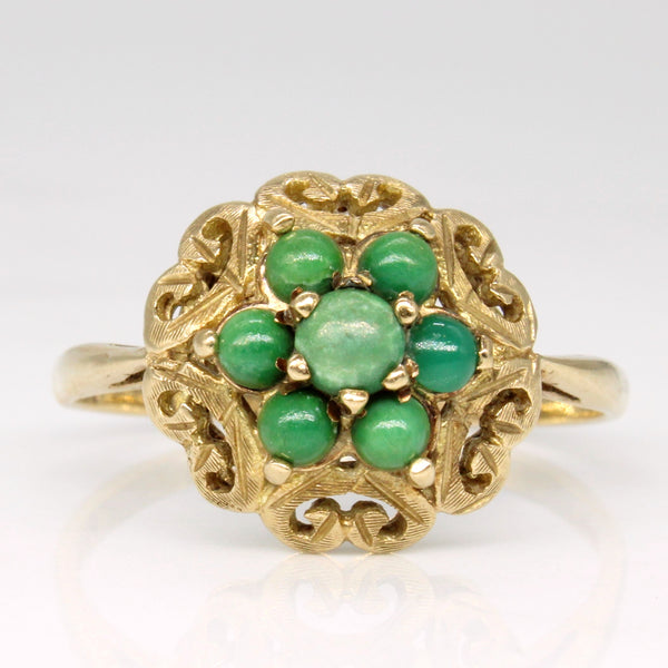 Ornate Turquoise Cluster Ring | 0.60ctw | SZ 10.5 |