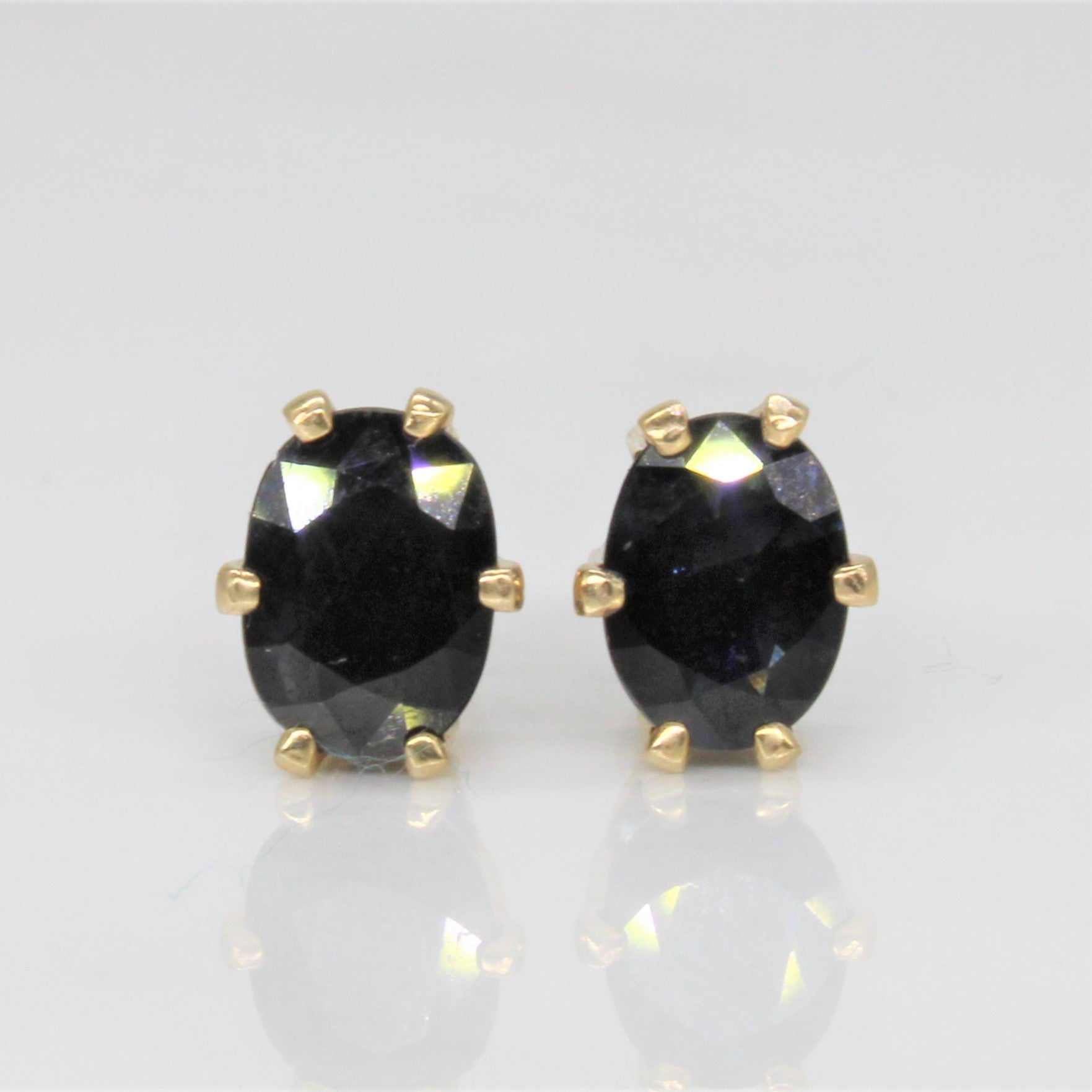 Six Prong Solitaire Sapphire Stud Earrings | 1.30ctw |