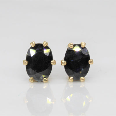Six Prong Solitaire Sapphire Stud Earrings | 1.30ctw |