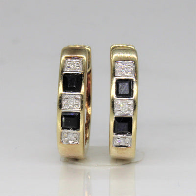 Sapphire & Diamond Hoop Earrings | 0.26ctw, 0.03ctw |