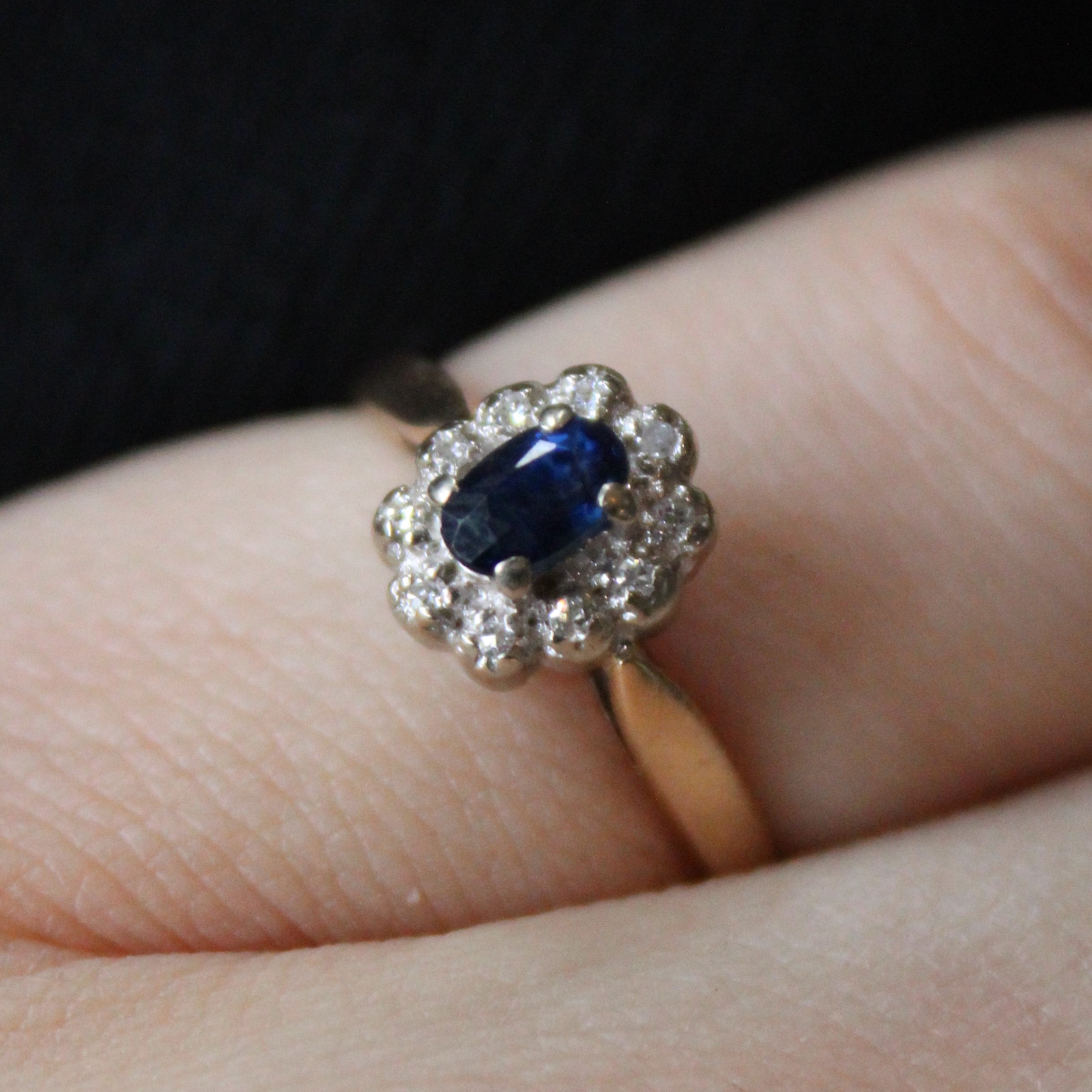 Sapphire & Diamond High Set Ring | 0.35ct, 0.03ctw | SZ 5.75 |