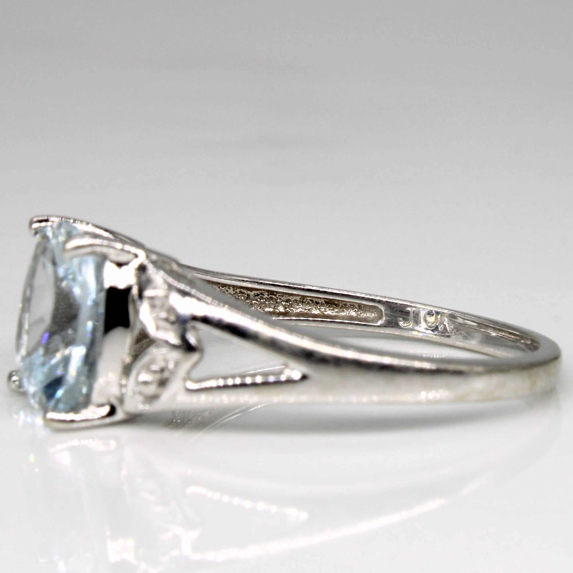 Aquamarine & Diamond Split Shank Ring | 1.45ct, 0.01ctw | SZ 7 |