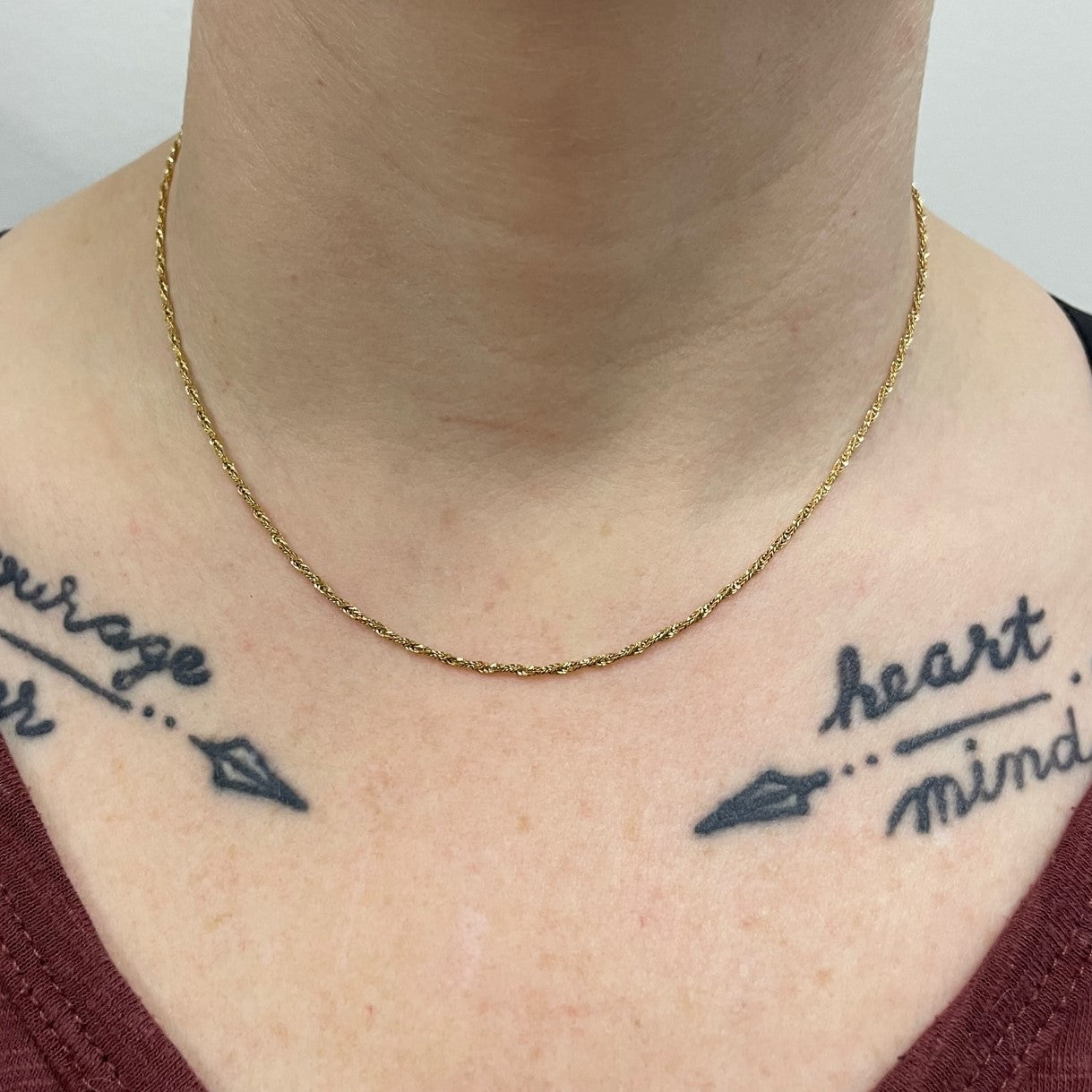 18k Yellow Gold Twisted Rope Chain | 16"|