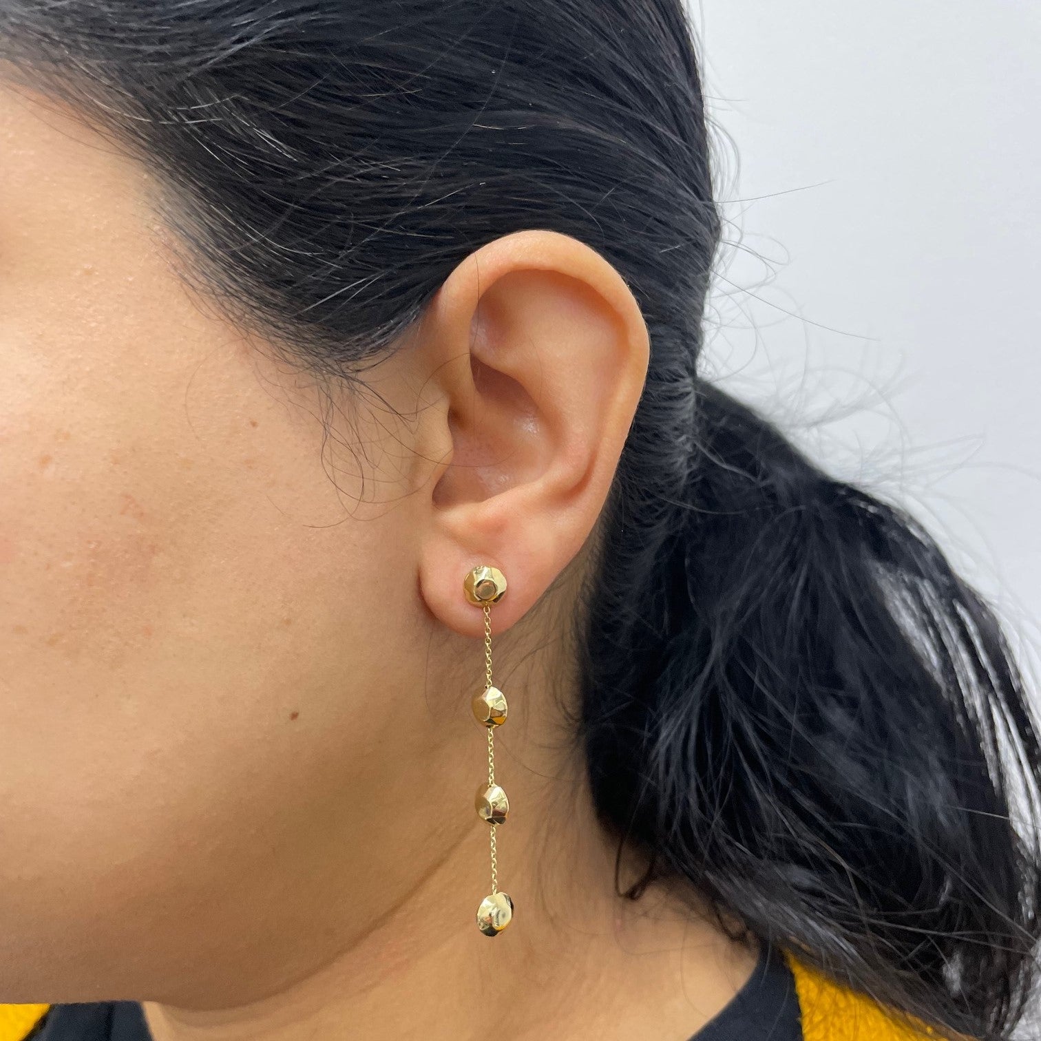 Ensemble collier, bracelet et boucles d'oreilles en or jaune perlé | 40" | 8" | 