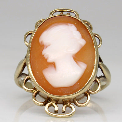Shell Cameo Portrait Ring | 3.00ct | SZ 6.75 |