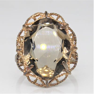 Smokey Quartz Cocktail Ring | 10.50ct | SZ 9.5 |