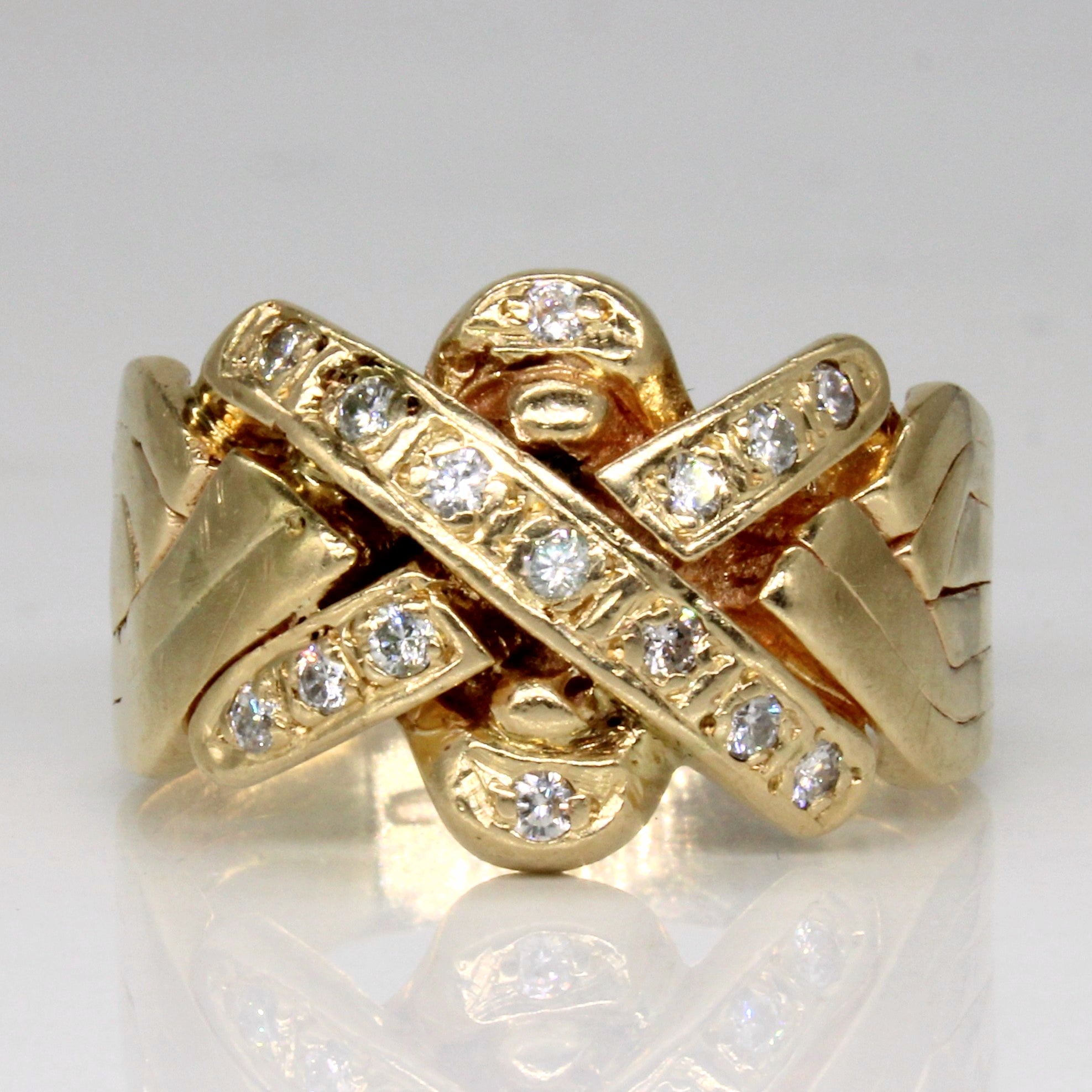 Diamond Solved Puzzle Ring | 0.23ctw | SZ 11 |