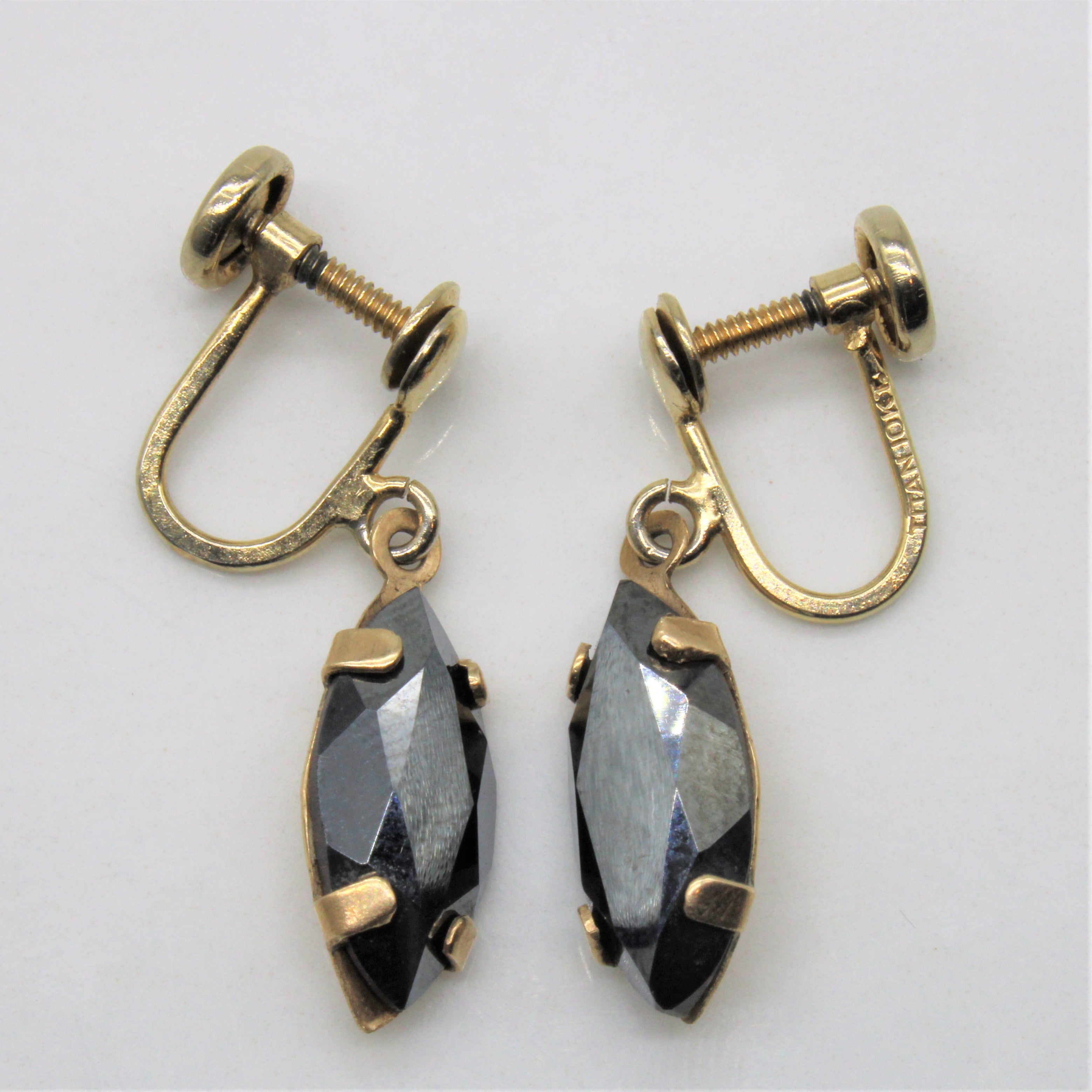 Clip On Hematite Drop Earrings | 3.50ctw |