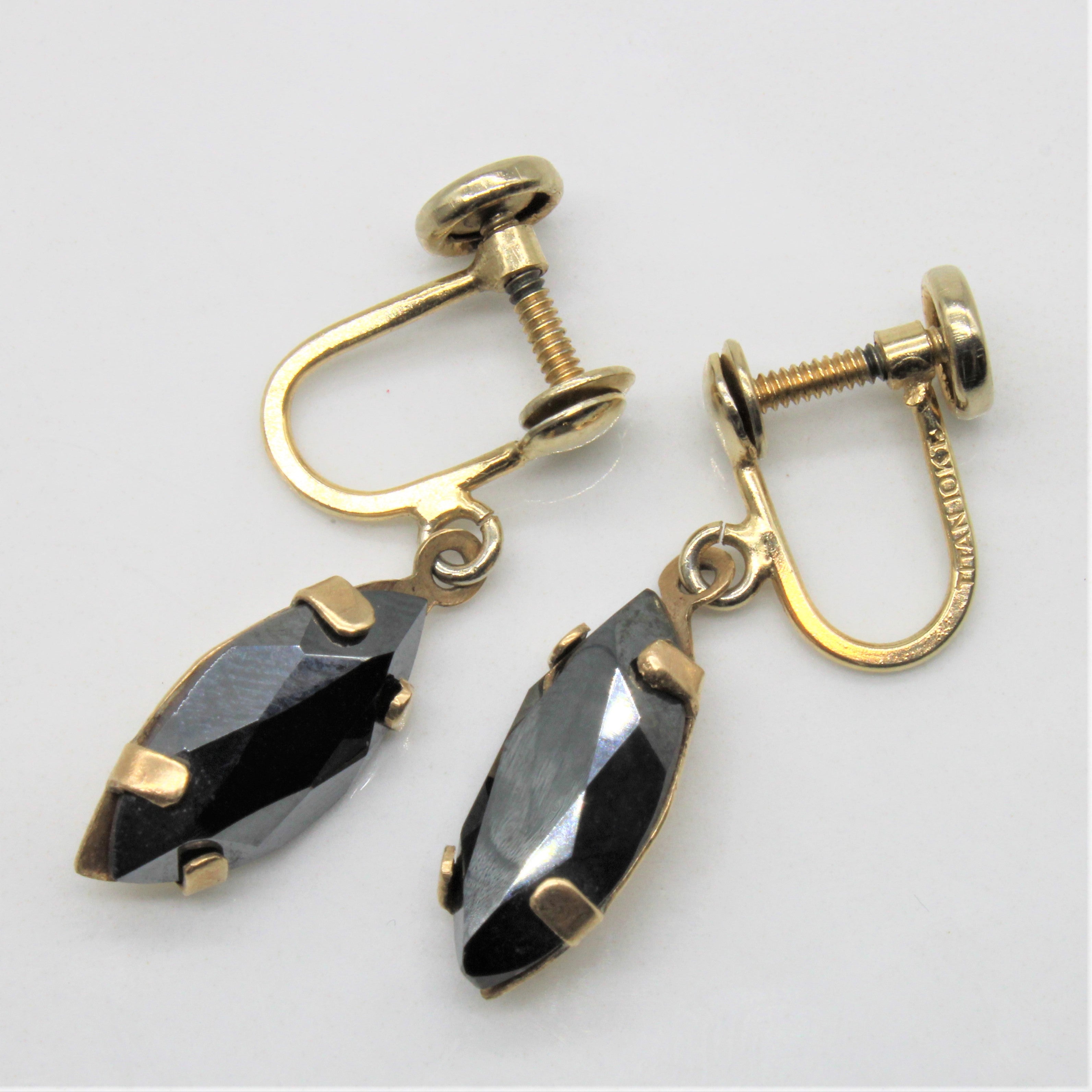 Clip On Hematite Drop Earrings | 3.50ctw |