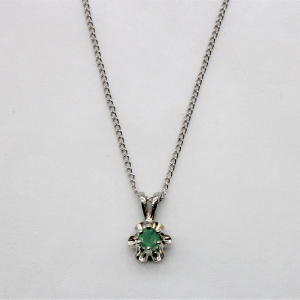Belcher Set Emerald Necklace | 0.08ct | 16