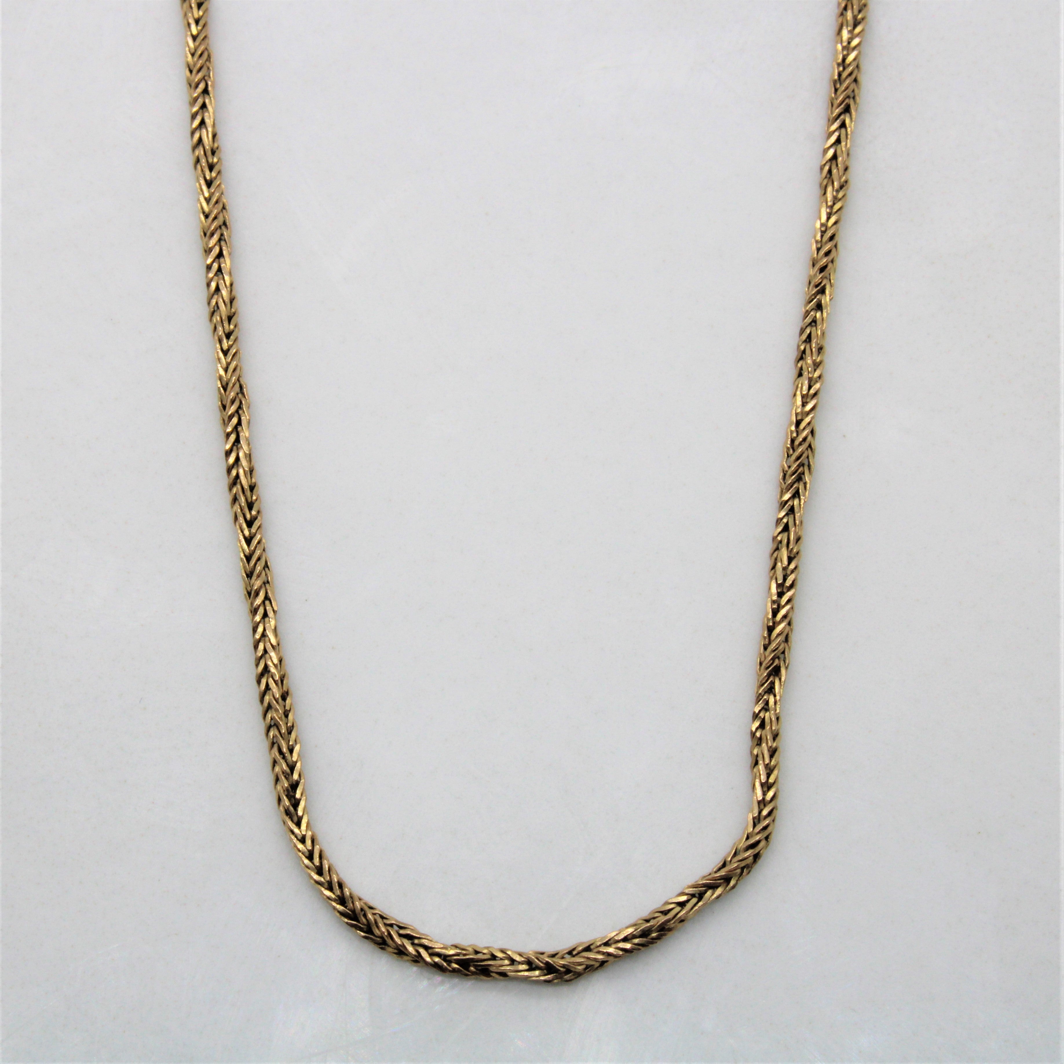 10k Yellow Gold Twisted Wheat Chain | 20" |