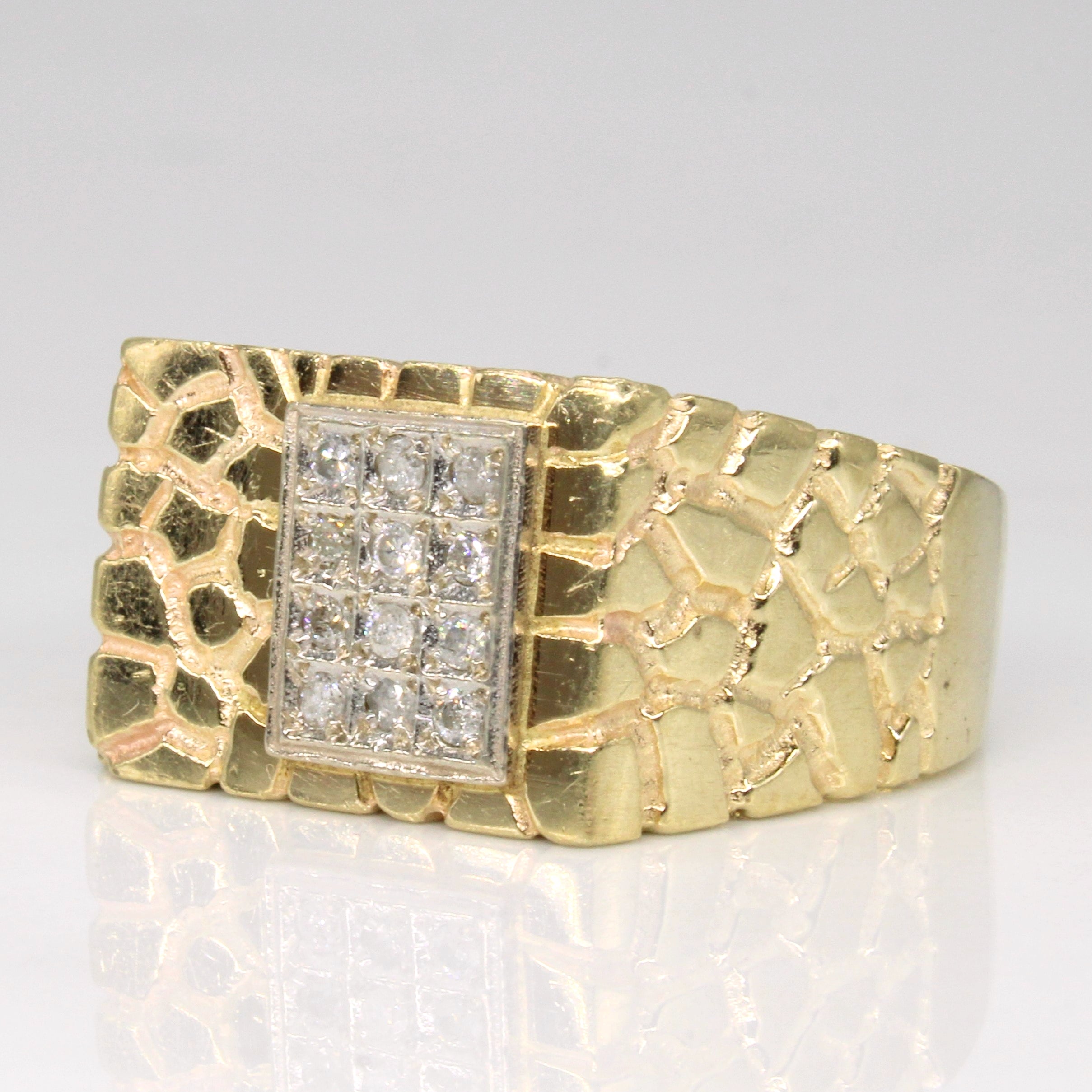 Diamond Nugget Style Ring | 0.16ctw | SZ 10 |