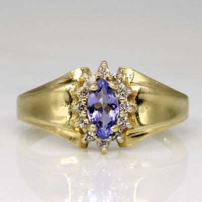 Tanzanite & Diamond Halo Ring | 0.25ct, 0.07ctw | SZ 8.75 |