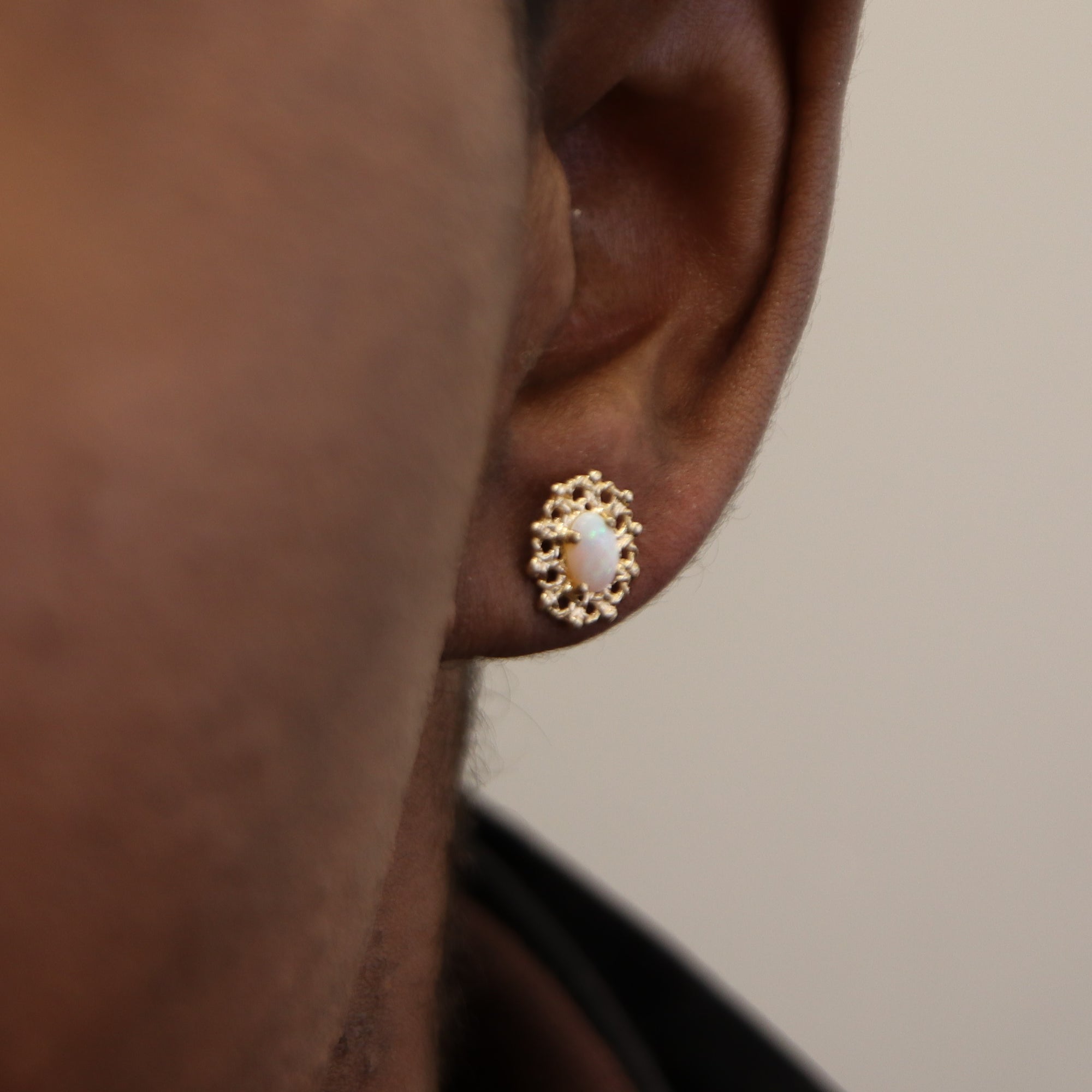 Oval Opal Filigree Stud Earrings | 0.60ctw |