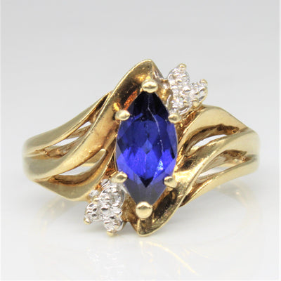 Synthetic Sapphire & Diamond Waterfall Ring | 1.00ct, 0.01ctw | SZ 8.5 |