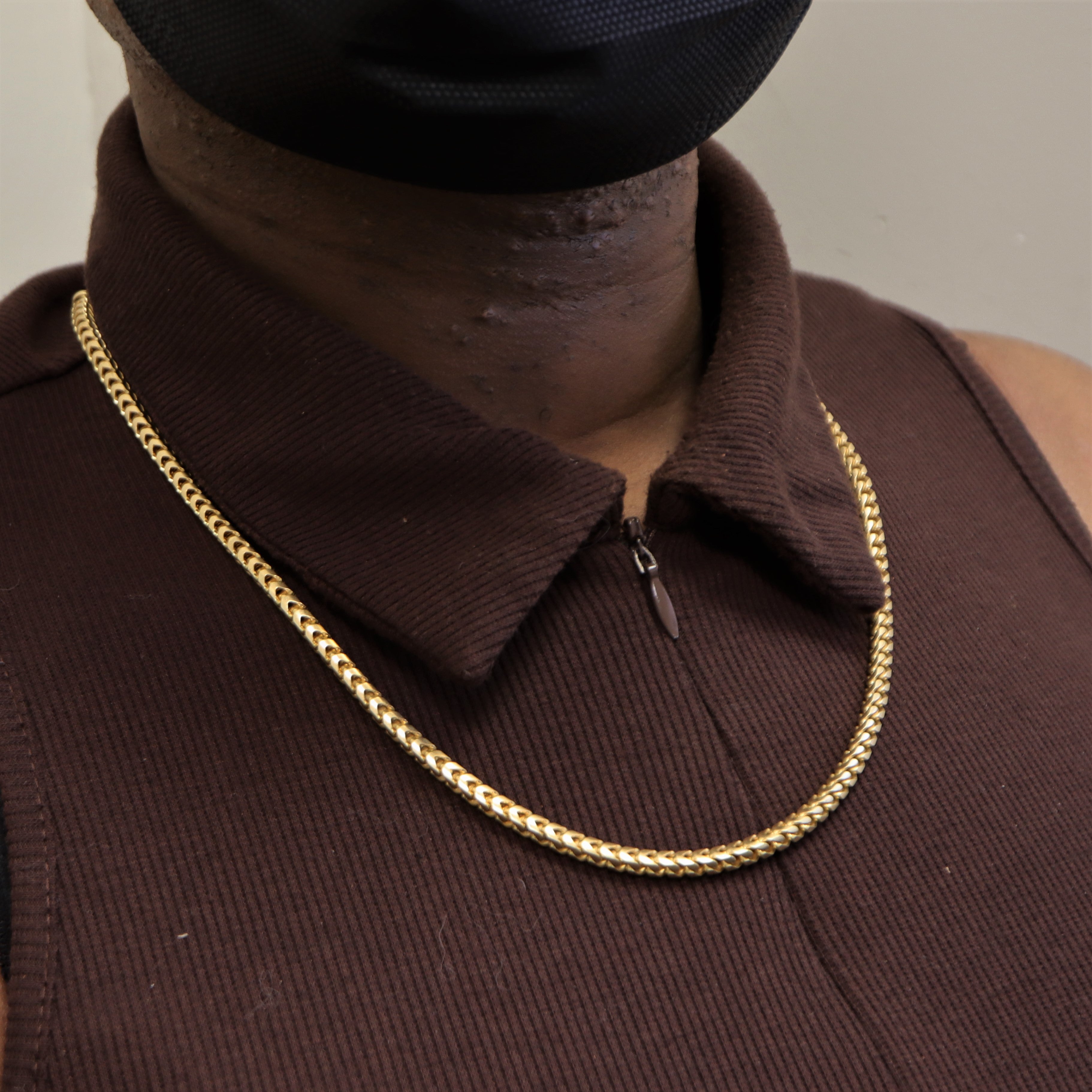18k Yellow Gold Rounded Foxtail Chain | 23" |