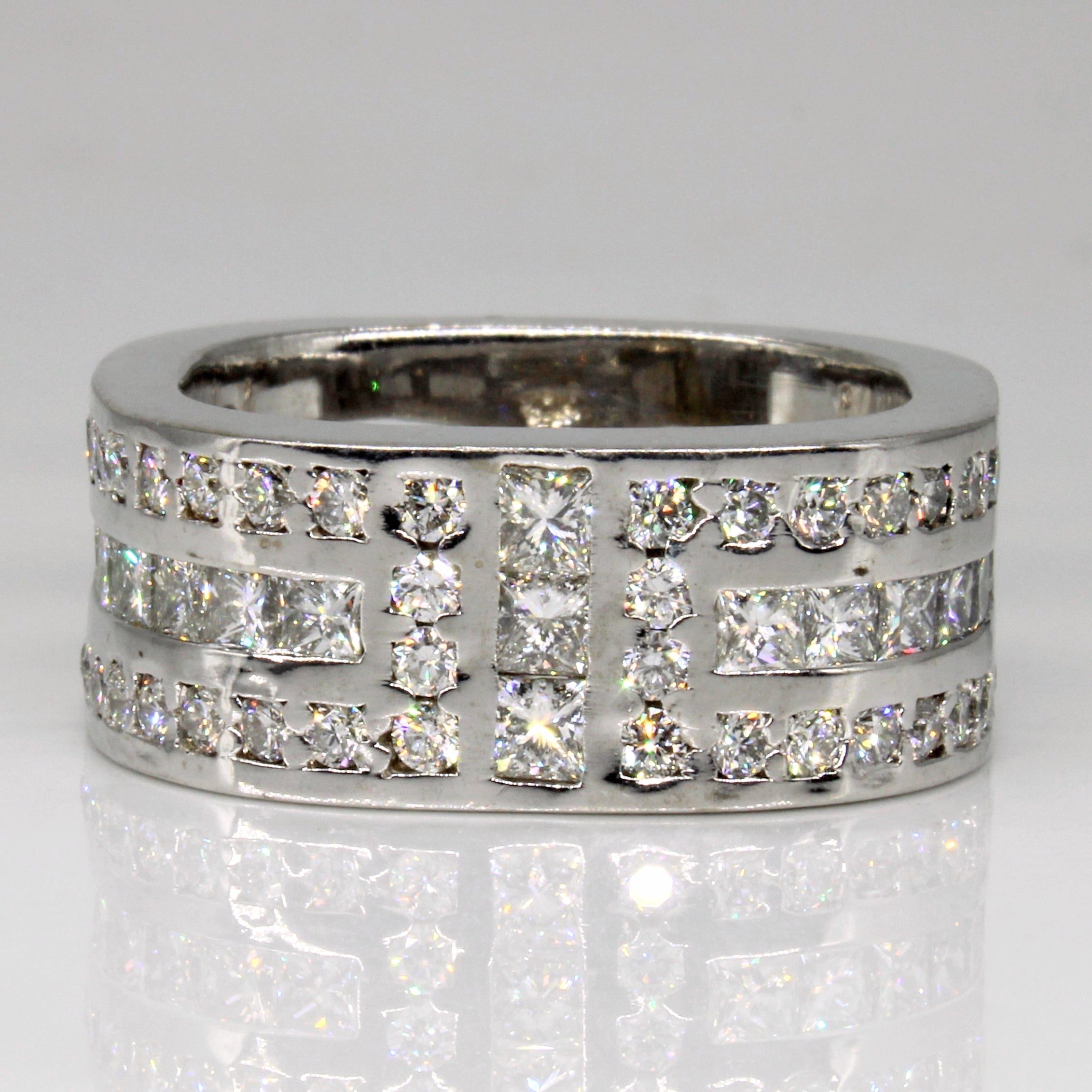 Channel Set Diamond Soft Square Ring | 2.00ctw | SZ 10 |