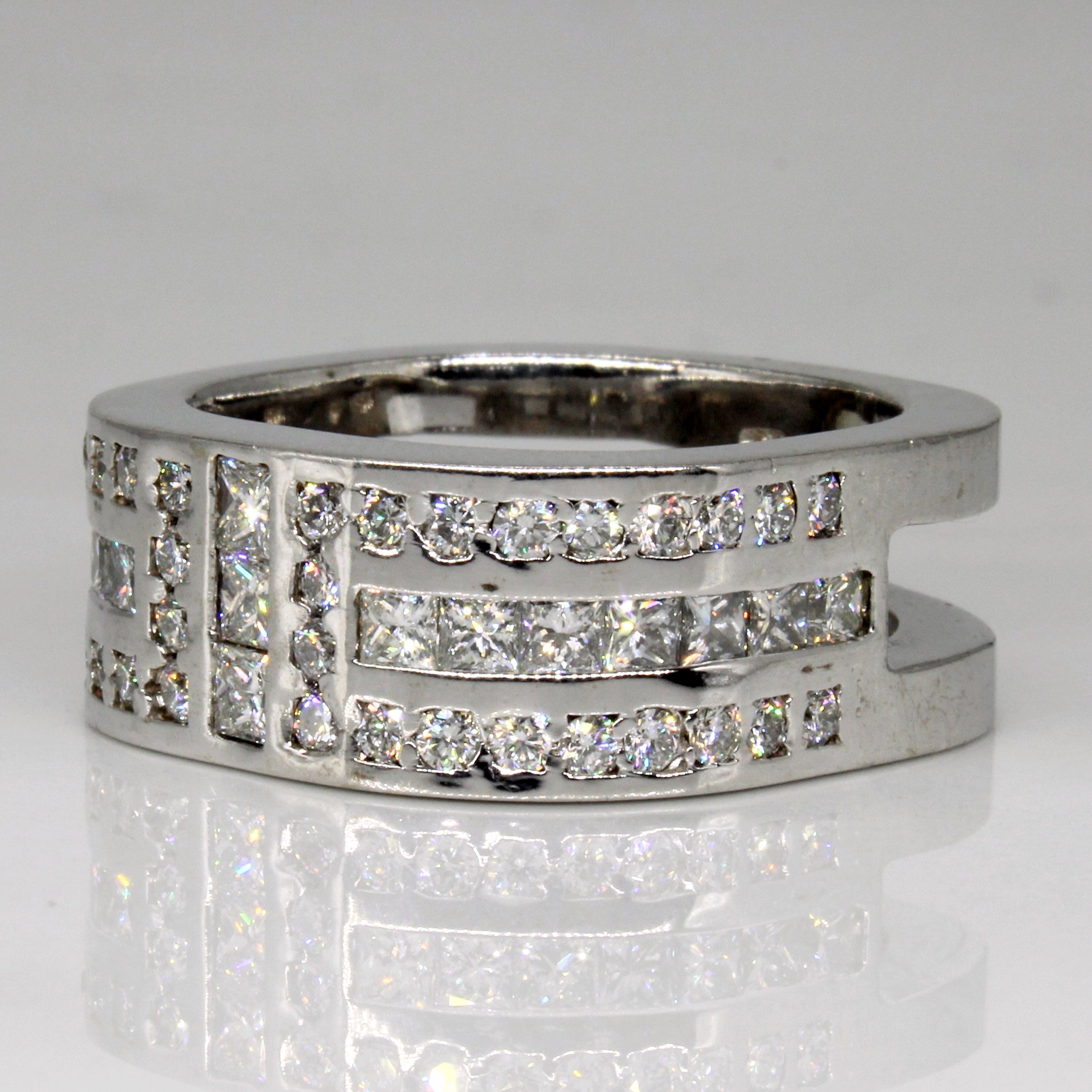 Channel Set Diamond Soft Square Ring | 2.00ctw | SZ 10 |