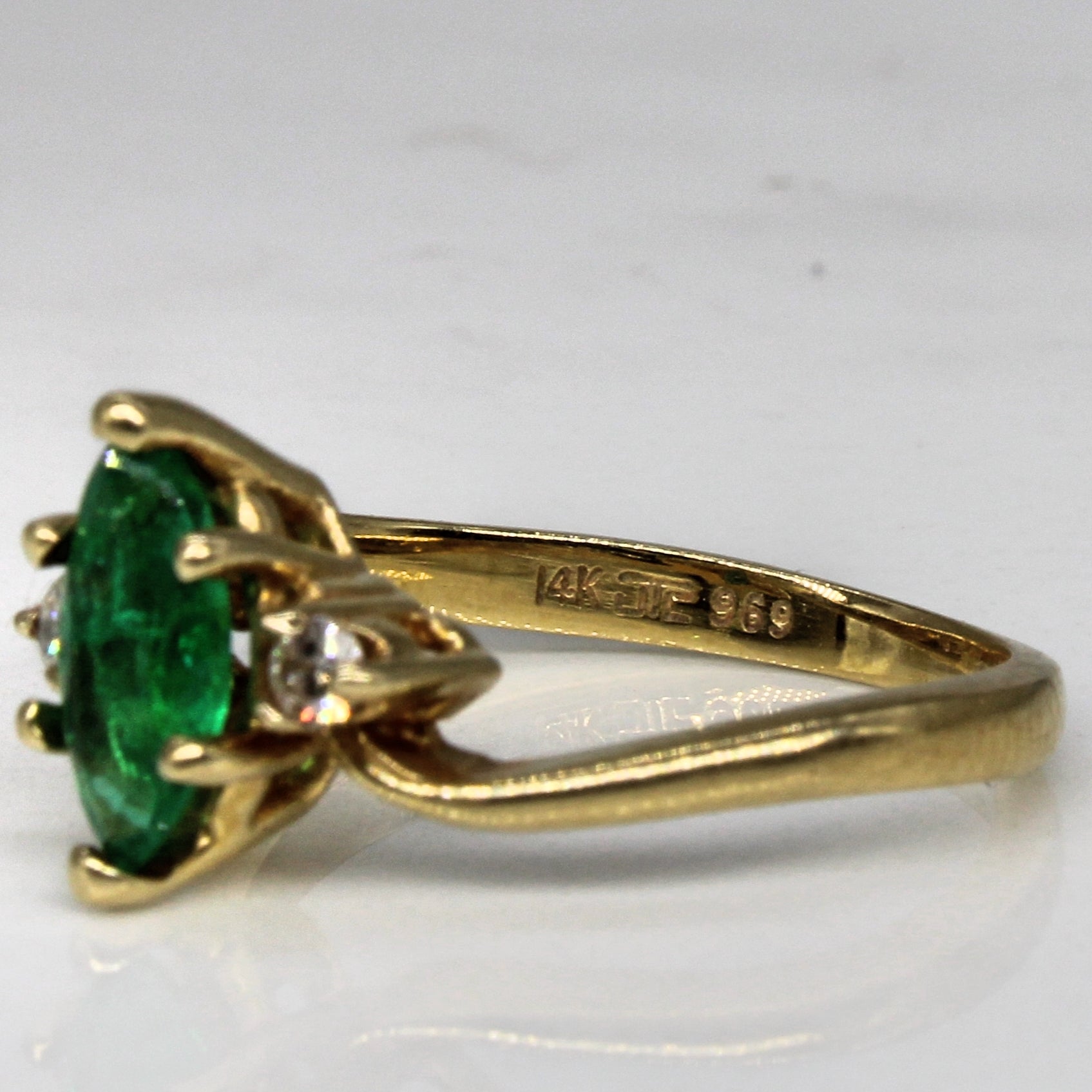 Emerald & Diamond Waterfall Ring | 0.28ct, 0.04ctw | SZ 3.5 |