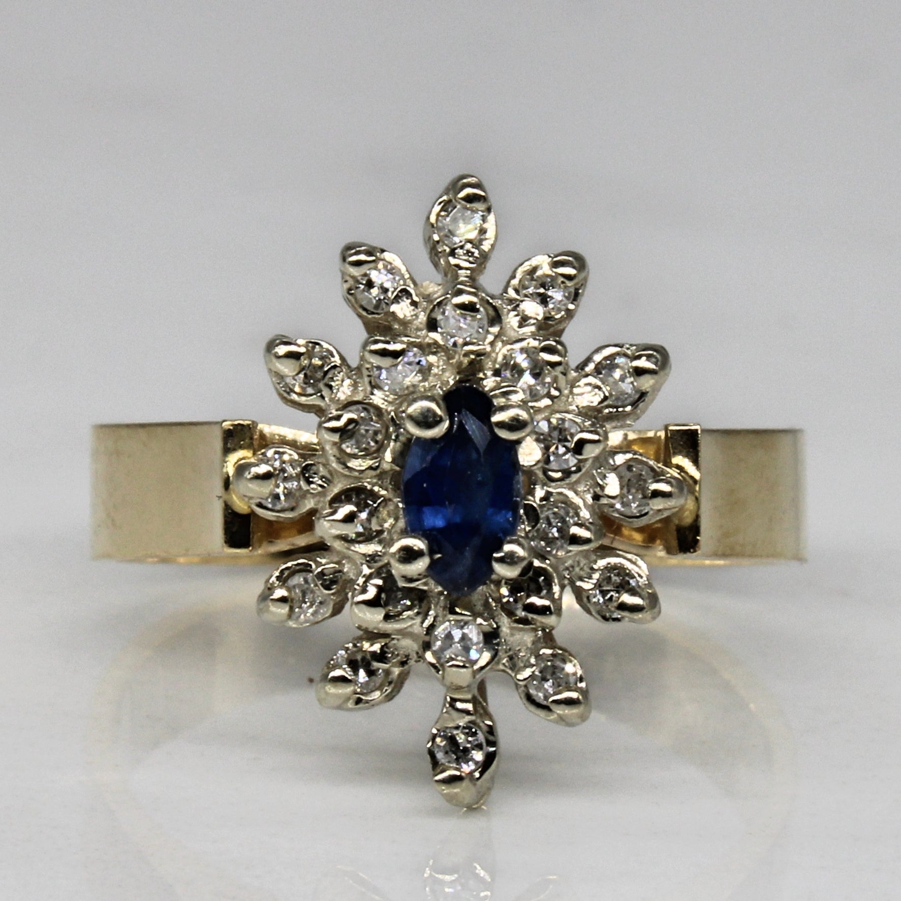 Sapphire & Diamond Cluster Ring | 0.15ct, 0.15ctw | SZ 6.75 |
