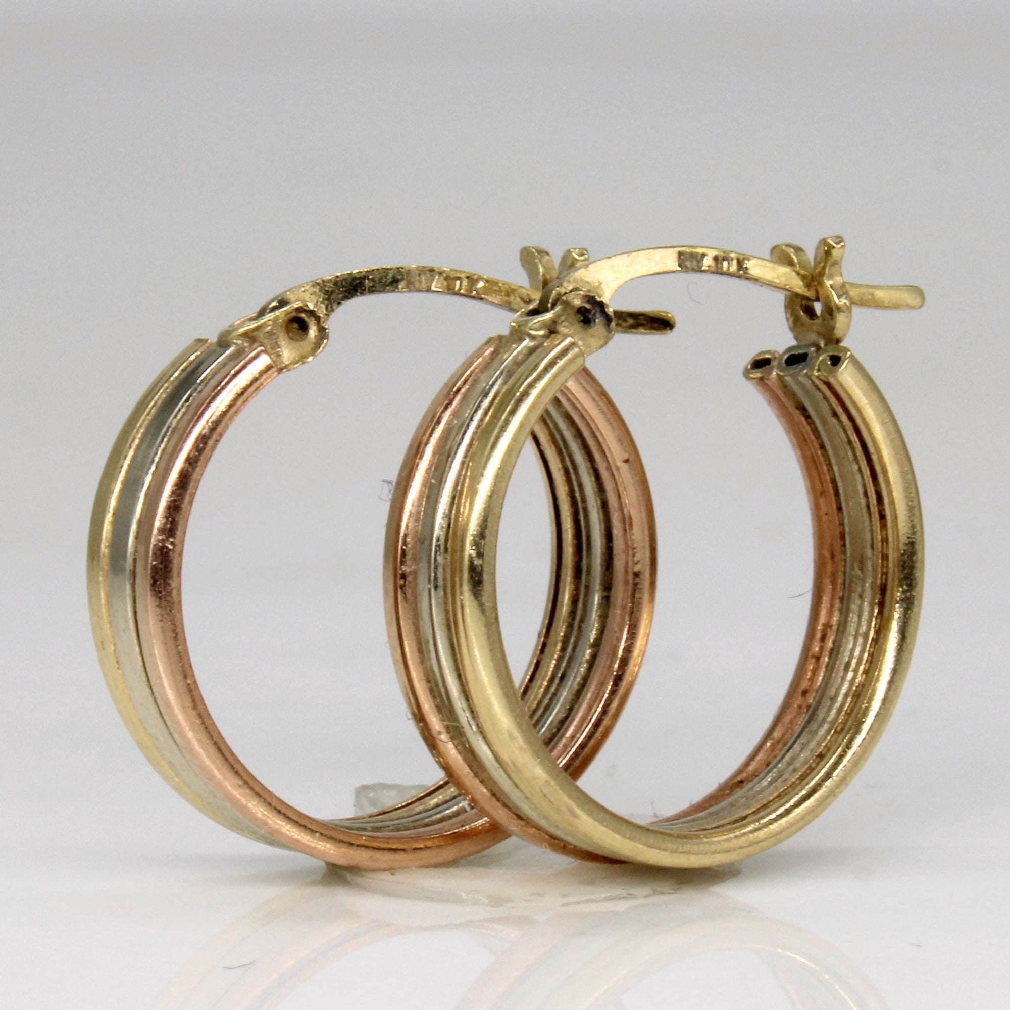 Tri Tone Grooved Hoops |