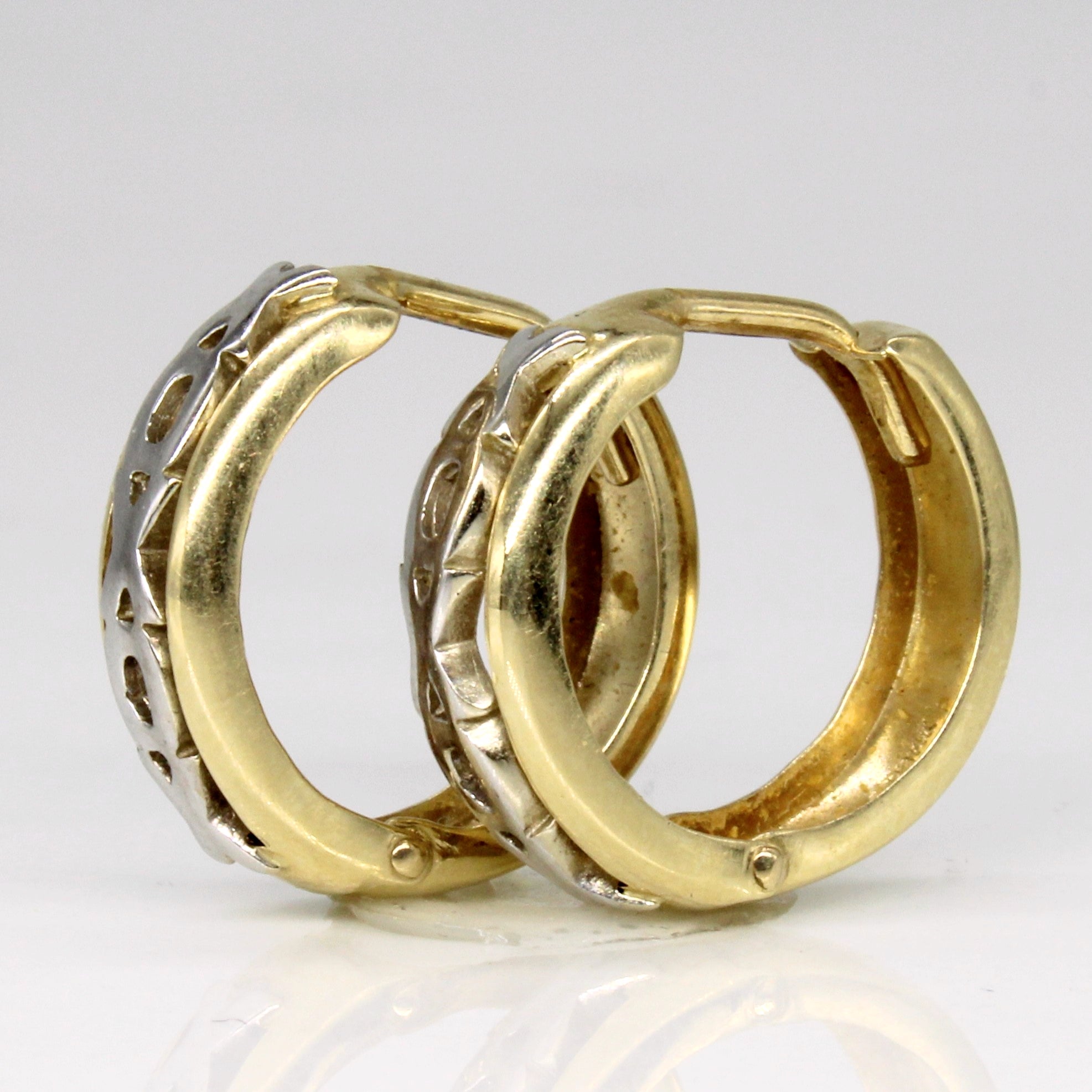 Two Tone XO Hoop Earrings |