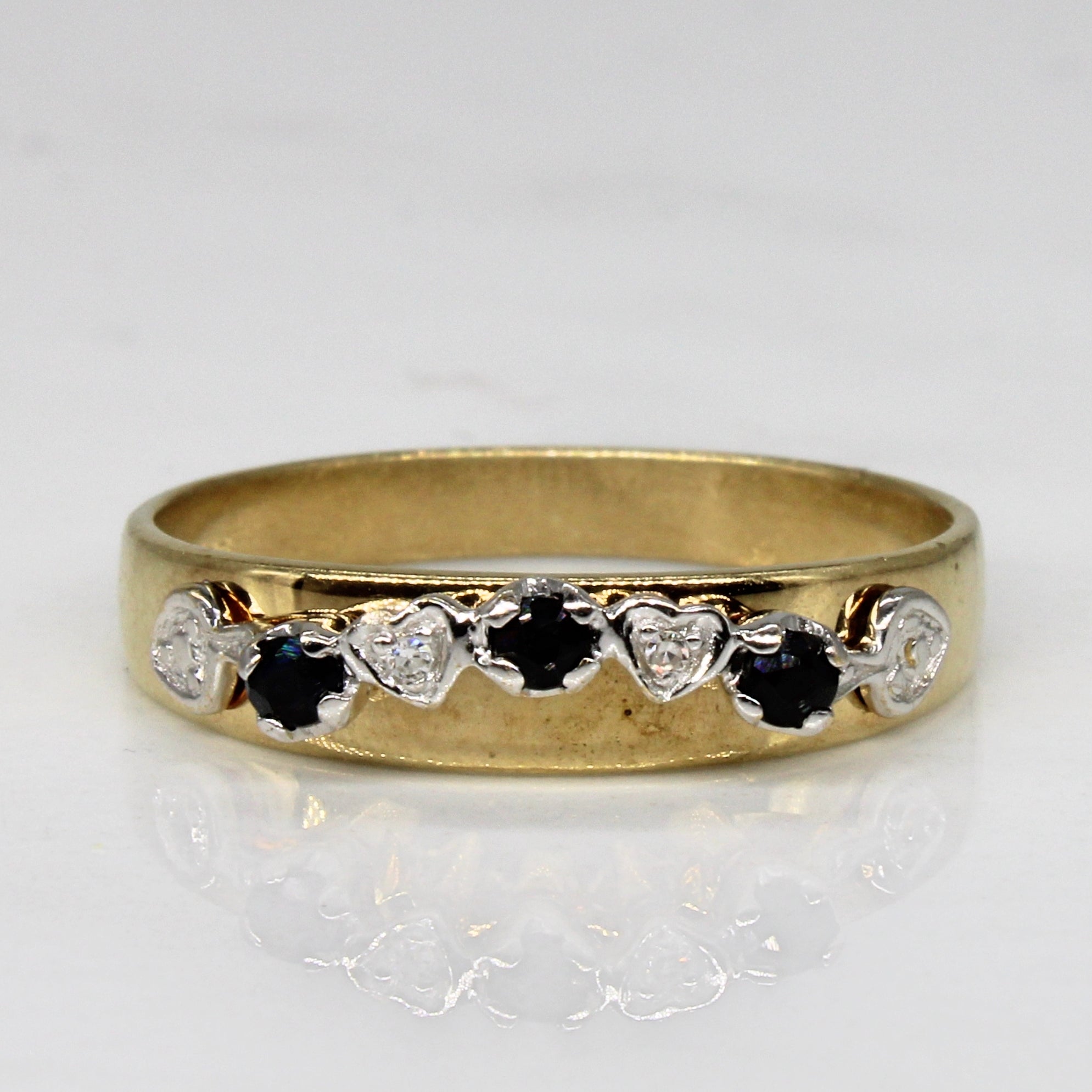 Sapphire & Diamond High Set Ring | 0.12ctw, 0.01ctw | SZ 9.5 |