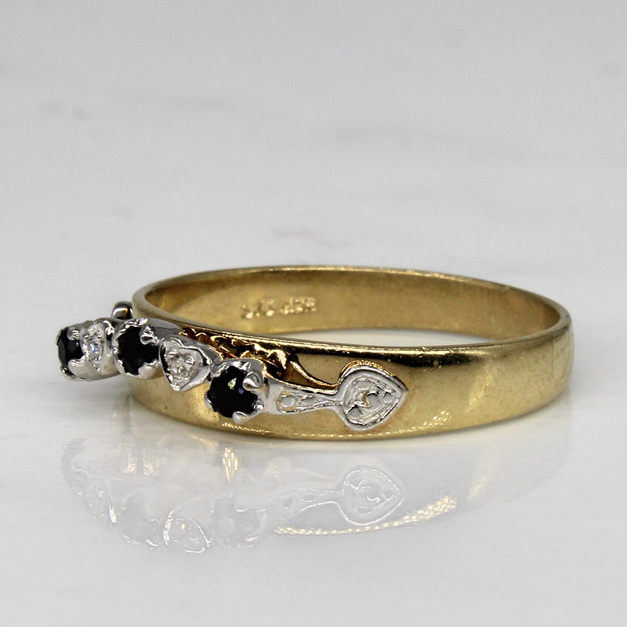 Sapphire & Diamond High Set Ring | 0.12ctw, 0.01ctw | SZ 9.5 |