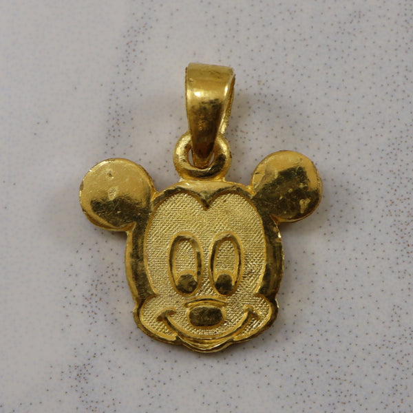 24k Yellow Gold Mickey Mouse Pendant |