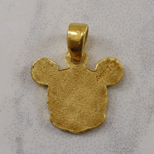 24k Yellow Gold Mickey Mouse Pendant |