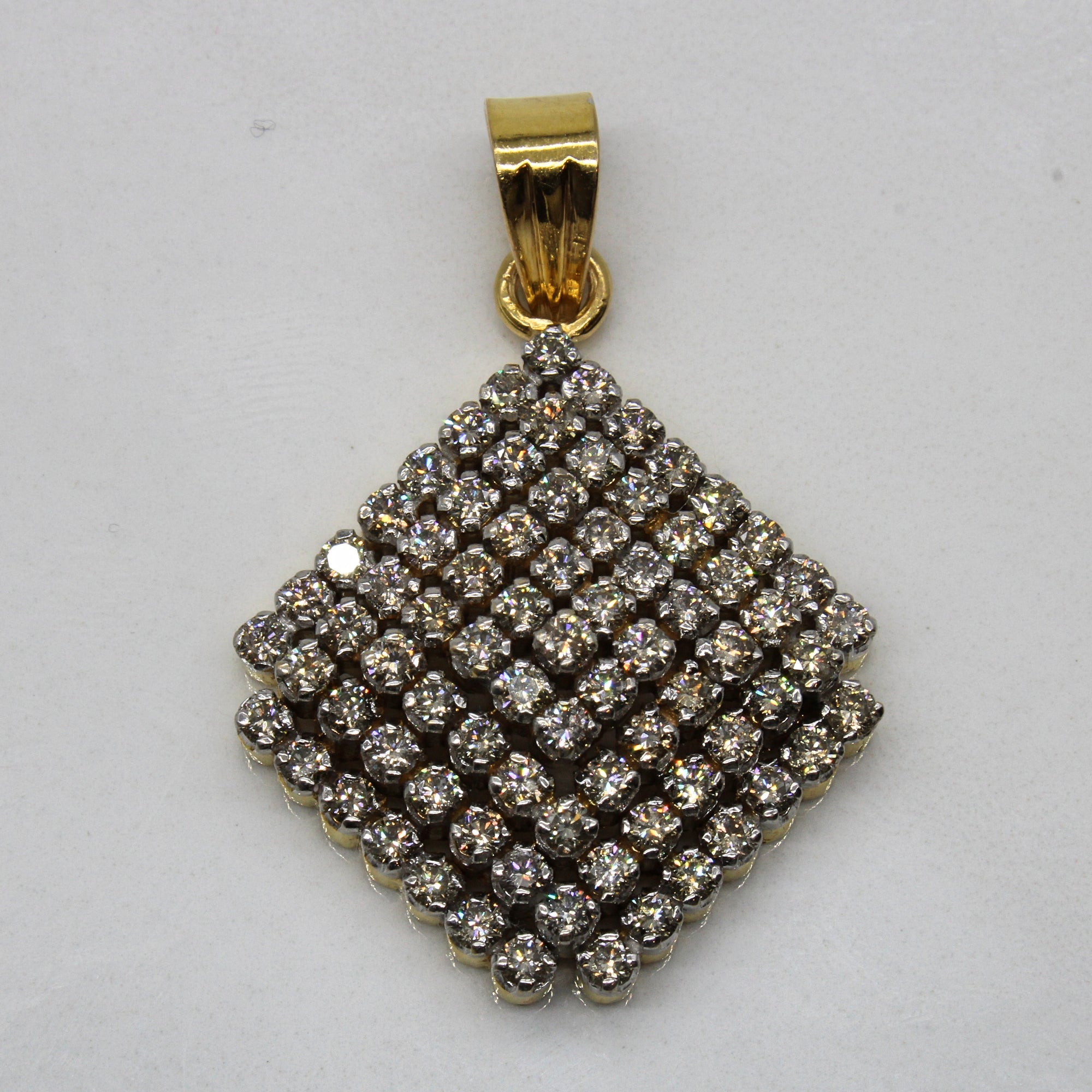 Diamond Cluster Grid Pendant & Earring Set | 3.53ctw |