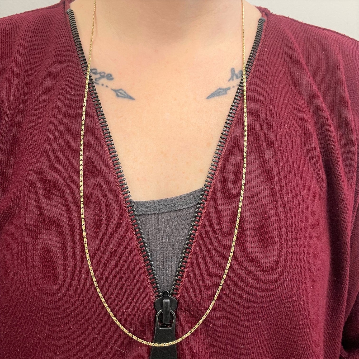 14k Yellow Gold Long Scroll Chain | 29" |