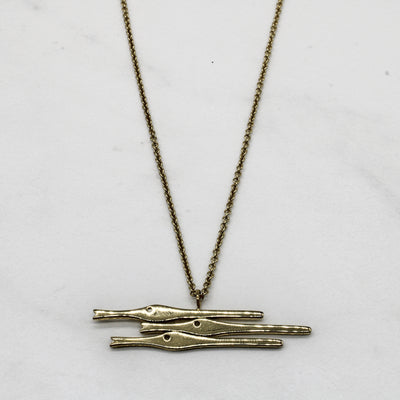 Yellow Gold Abstract Necklace | 18