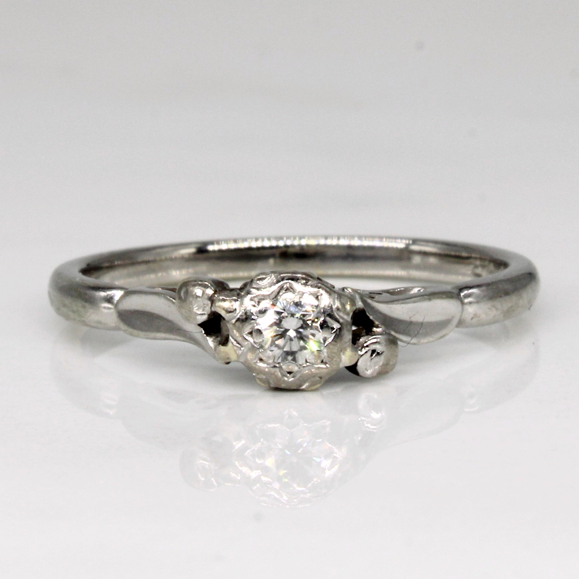Solitaire Diamond Engagement Ring | 0.08ct | SZ 6.75 |