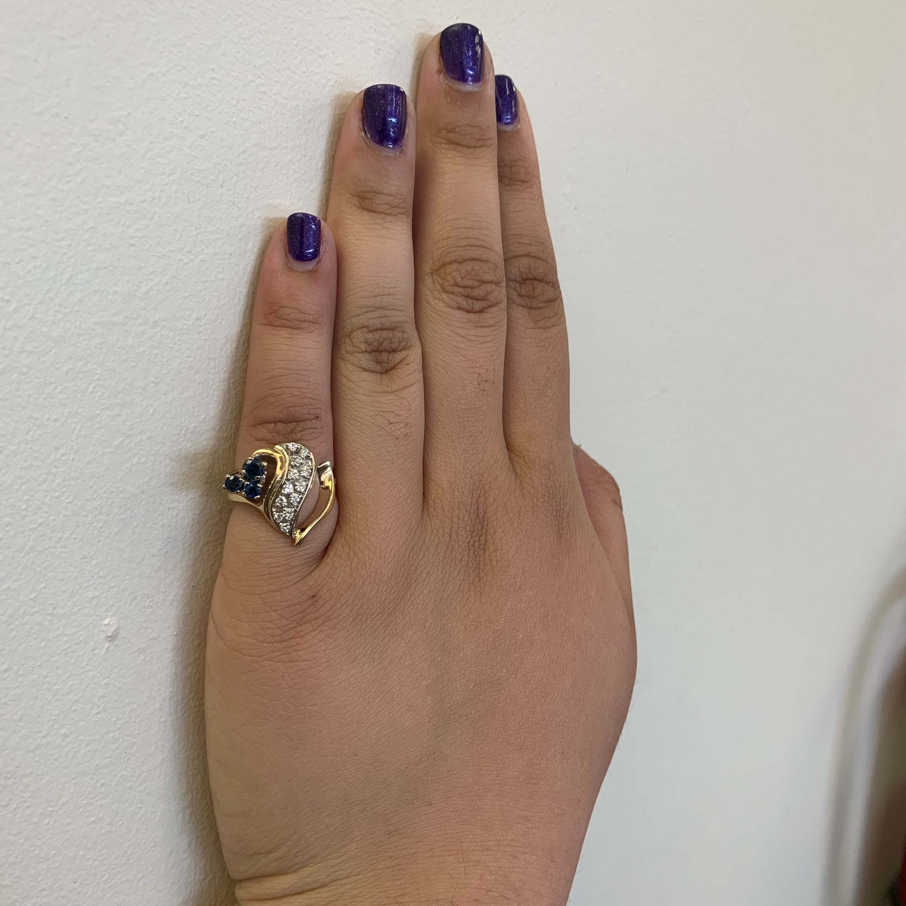 Sapphire & Diamond Freeform Ring | 0.45ctw, 0.22ctw | SZ 4.75 |