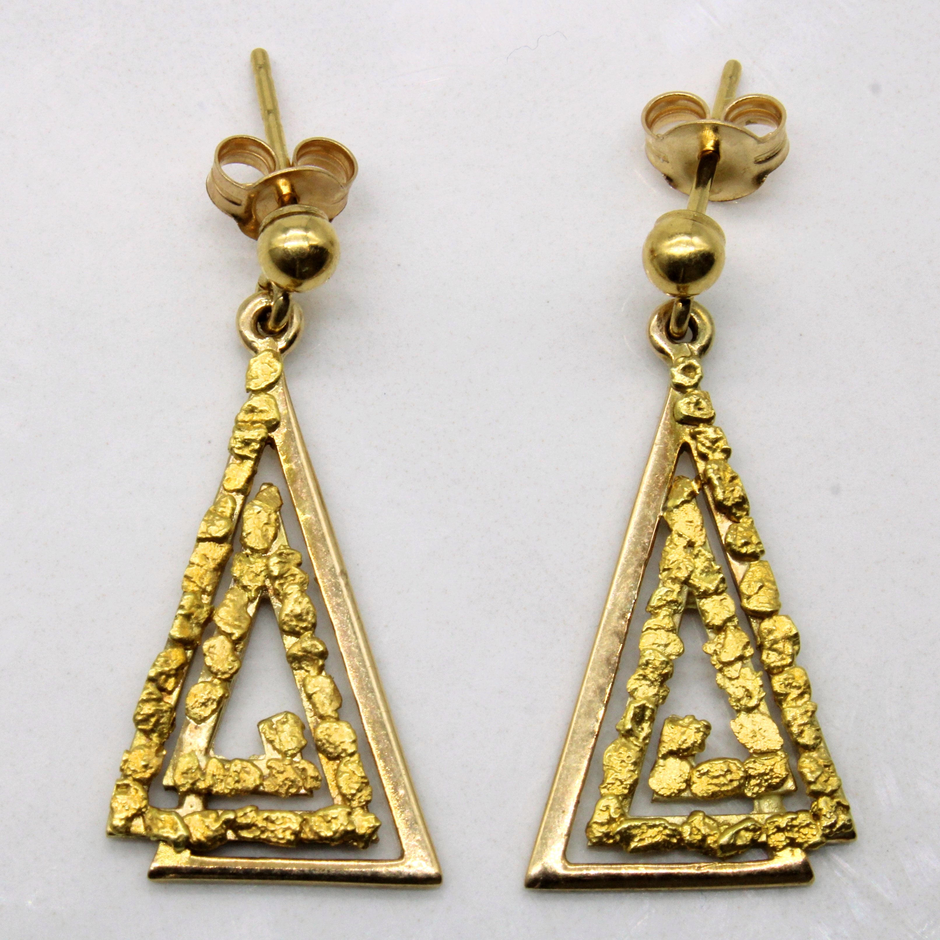 Yellow Gold Nugget Earrings |