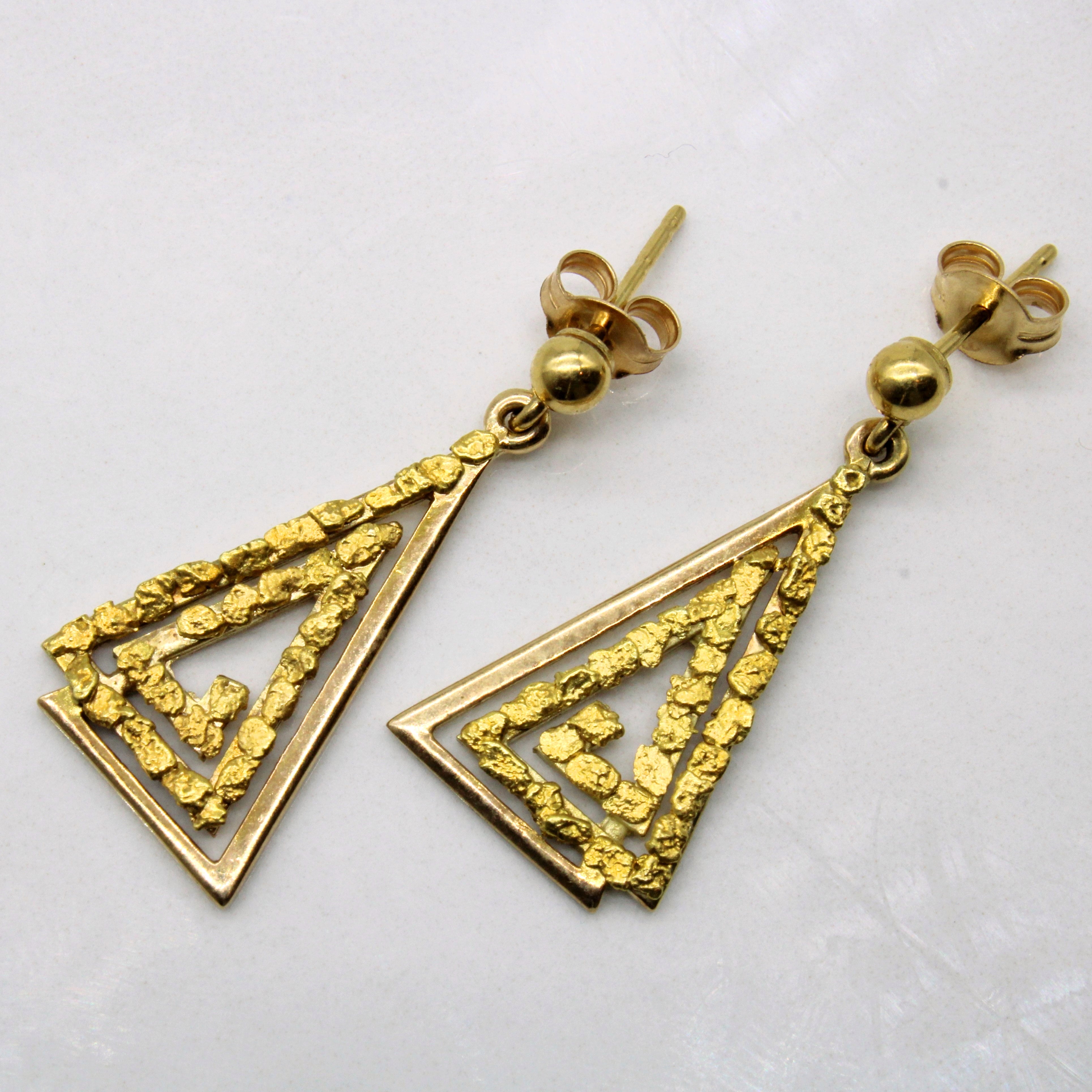 Yellow Gold Nugget Earrings |