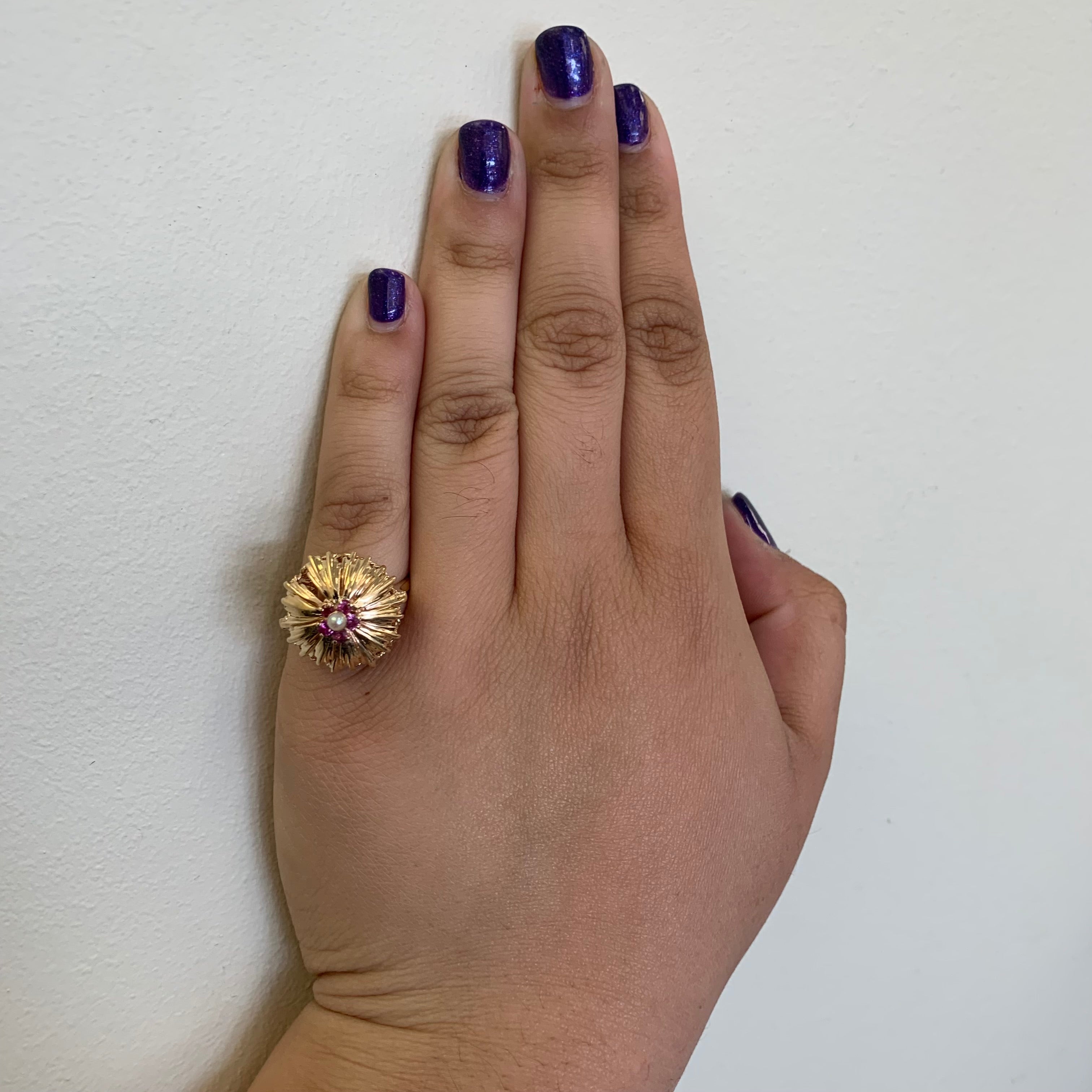 Ruby & Pearl Cocktail Ring | 0.30ctw, 0.14ct | SZ 7.25 |