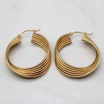 Yellow Gold Twist Hoops |