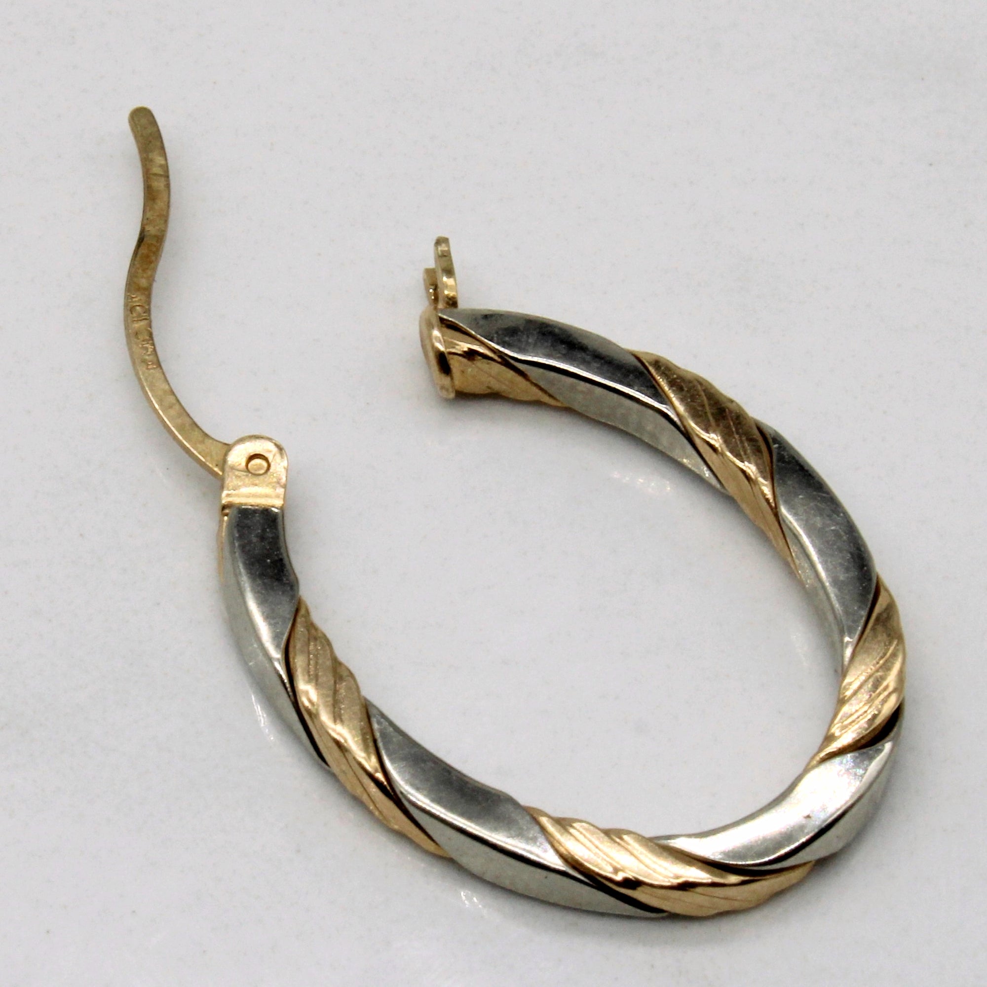 Two Tone Oval Hoop Earrings |