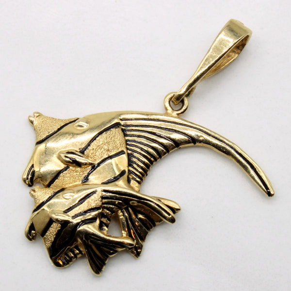 Yellow Gold Angel Fish Pendant |