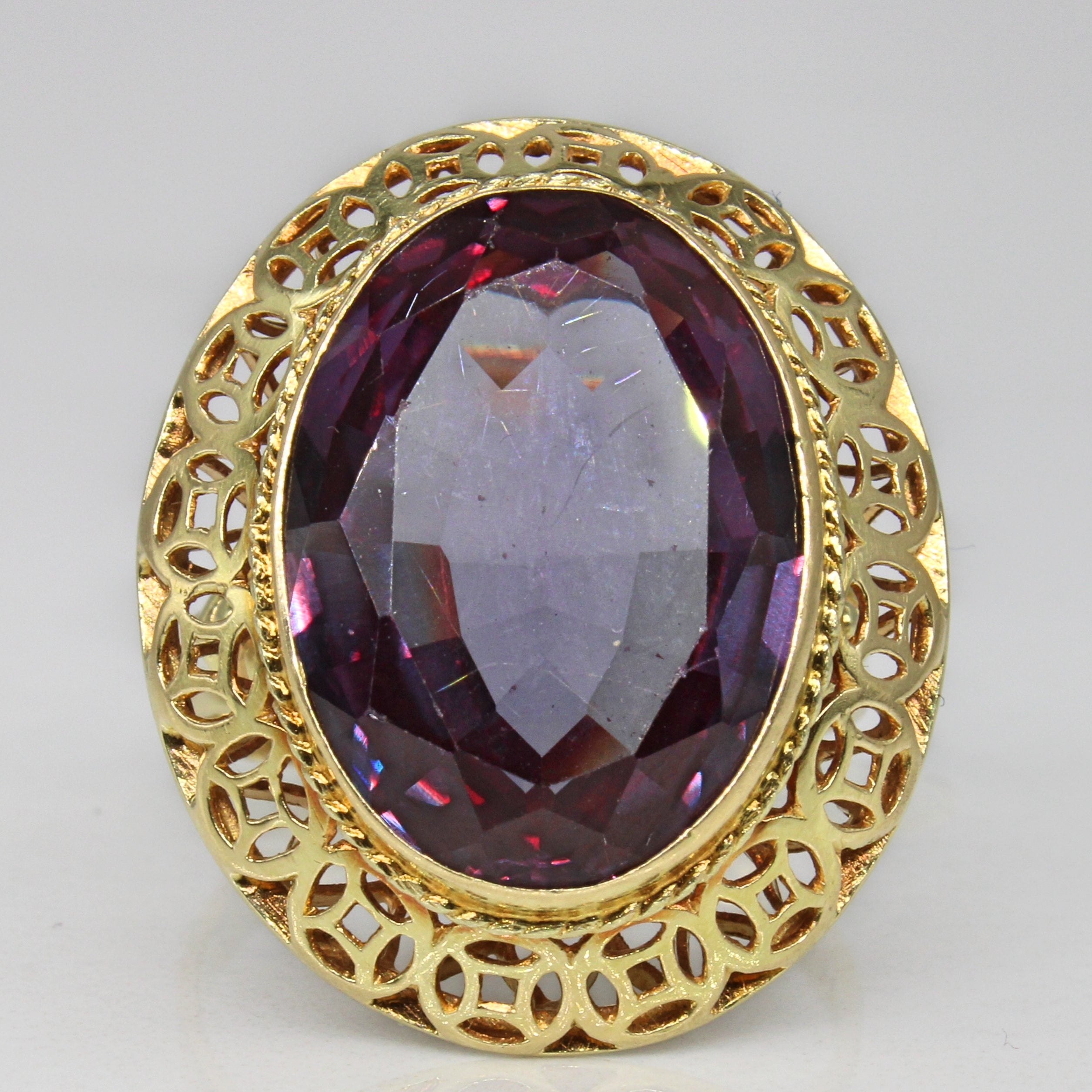 Synthetic Colour Change Sapphire Cocktail Ring | 12.50ct | SZ 7 |