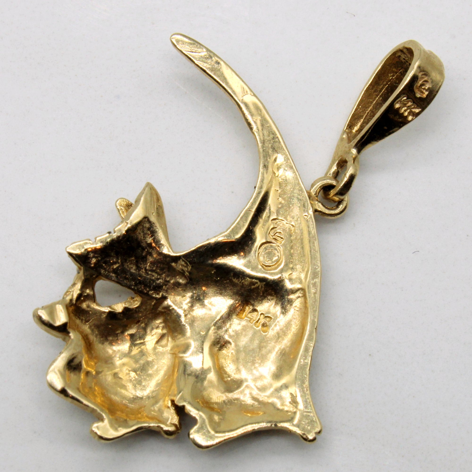 Yellow Gold Angel Fish Pendant |