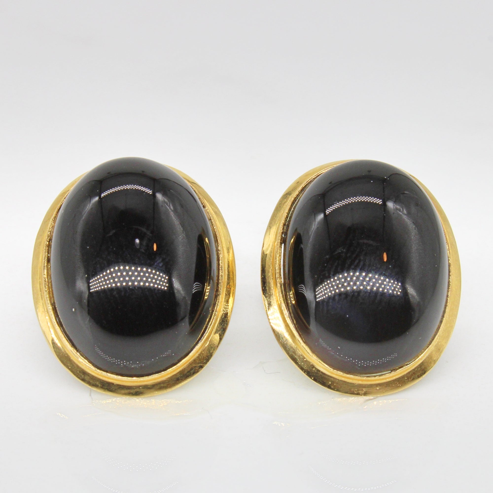 Black Onyx Button Earrings | 18.00ctw |