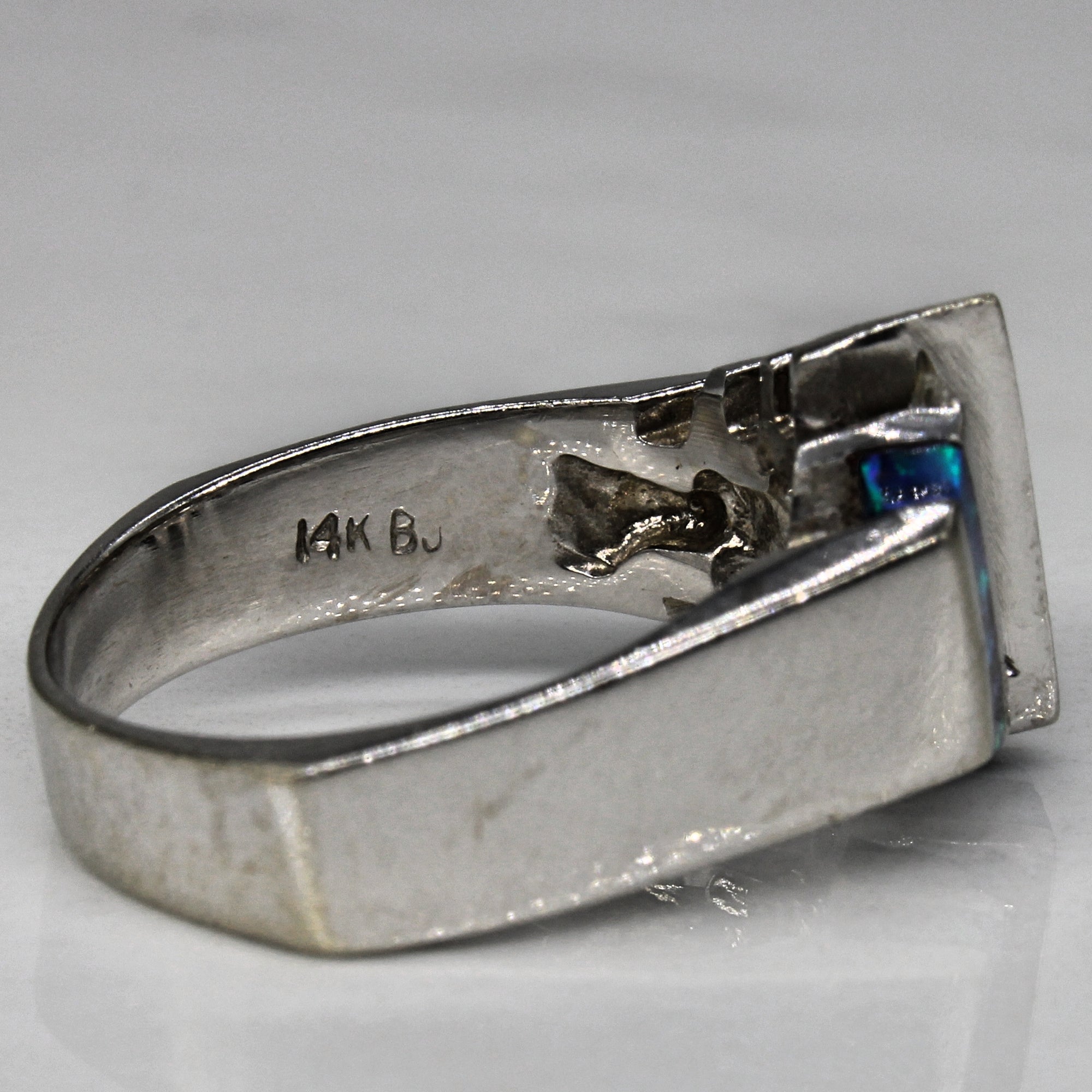Diamond & Opal Inlay Ring | 0.24ctw | SZ 7 |